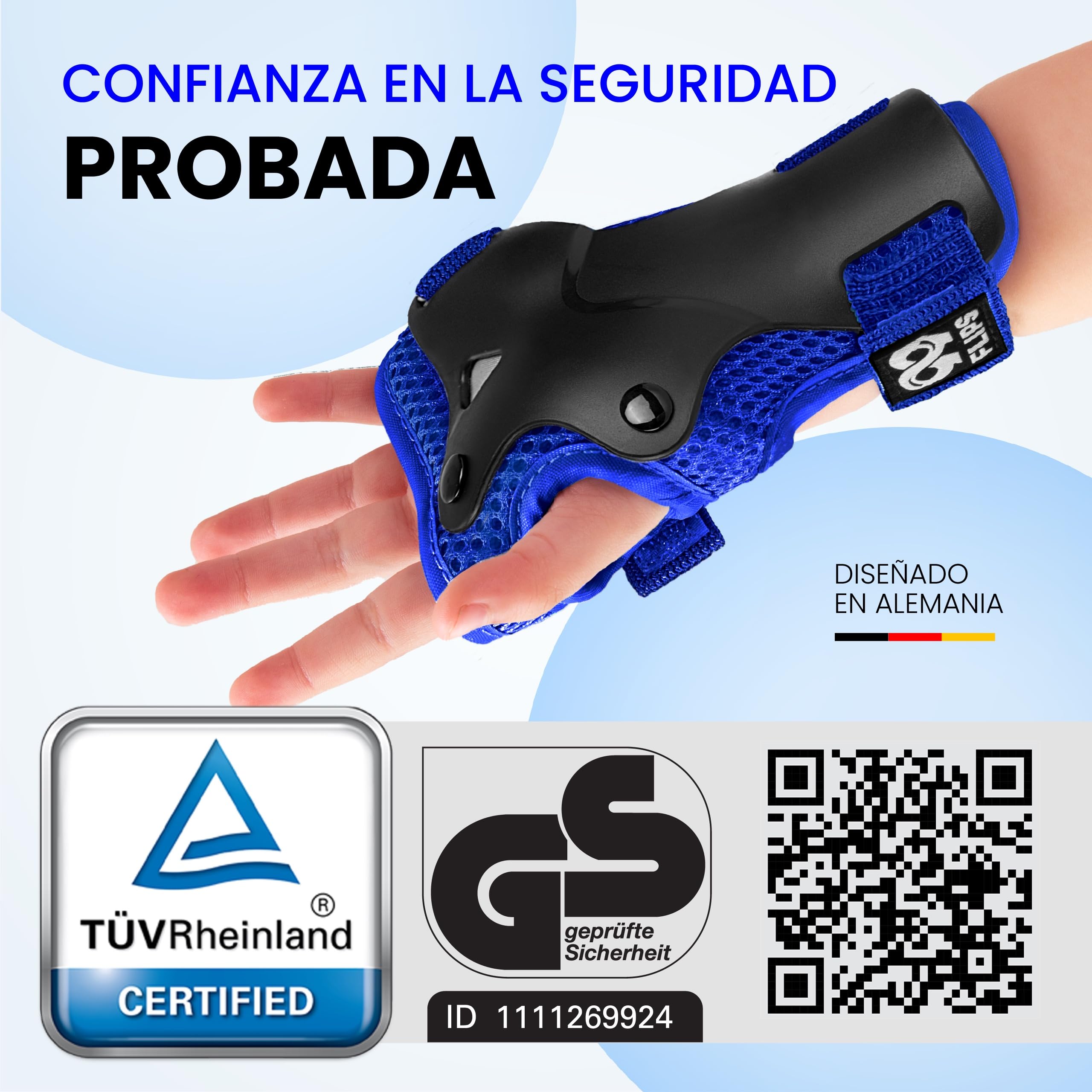99FLIPS Protecciones Skate Niño Rodilleras Patines Niña - Rodilleras y Coderas Niño en Línea - Protección Patines - Flash - Protectores Niña, Protector Juego — view 2
