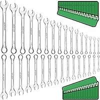 Vista 1 de SWANLAKE Juego de 32 llaves combinadas, SAE y métricas, 1/4"-1" y 7mm-22mm, 12 puntas, de acero cromo vanadio
