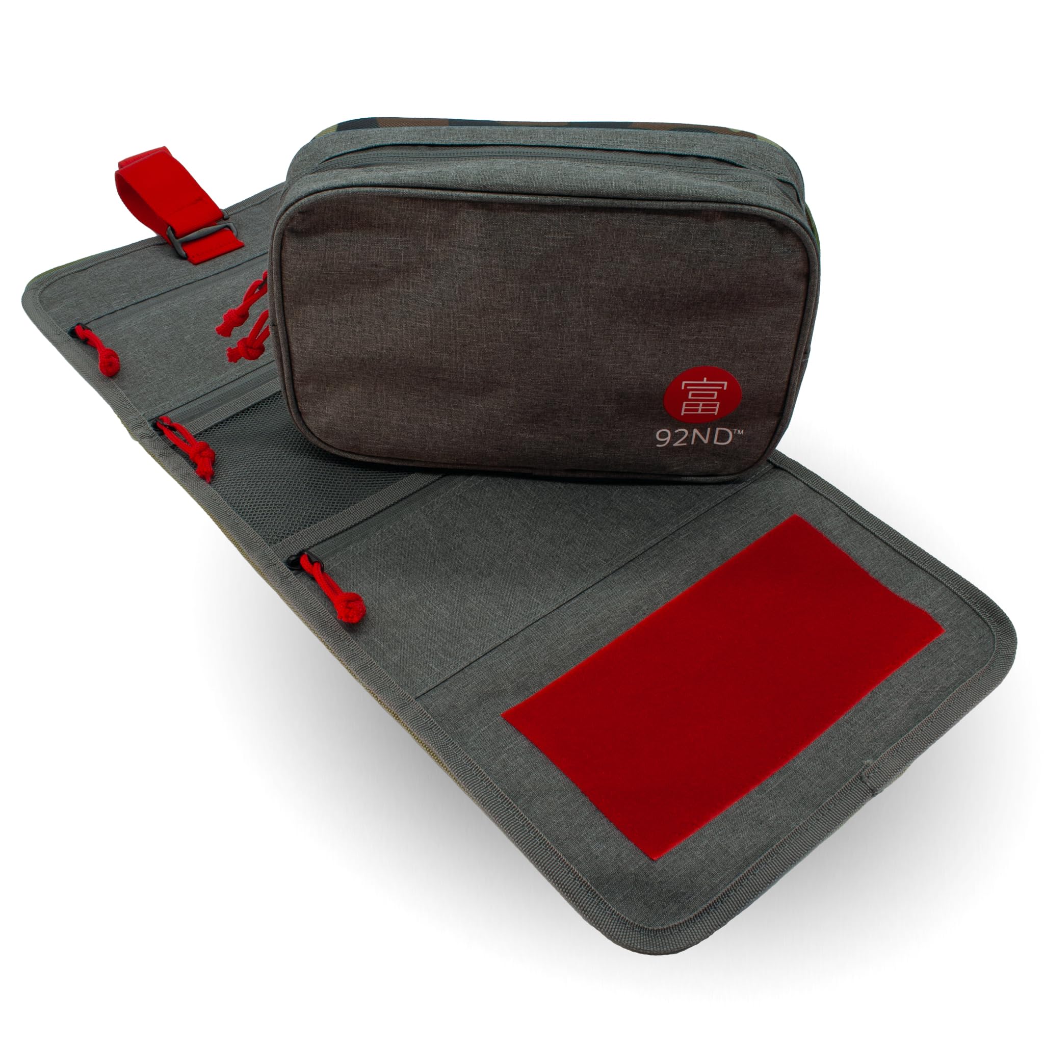 92ND.Supply, Neceser para hombre, neceser para hombre, colgar todos los compartimentos con cremallera, mucho espacio de almacenamiento mediante correas ajustables, cierre de . (gris), gris, 61 x 27 cm