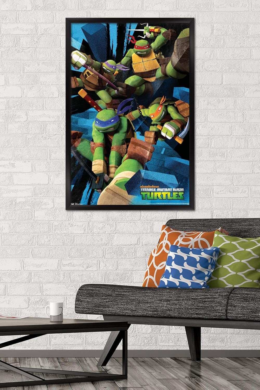 Trends International Nickelodeon Teenage Mutant Ninja Turtles - Attack Wall Poster, 22.375" x 34", Black Framed Version image 2