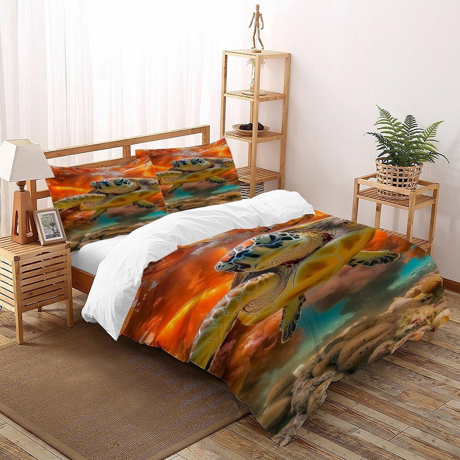 Housse de couette tortue marine pour une chambre style évasion