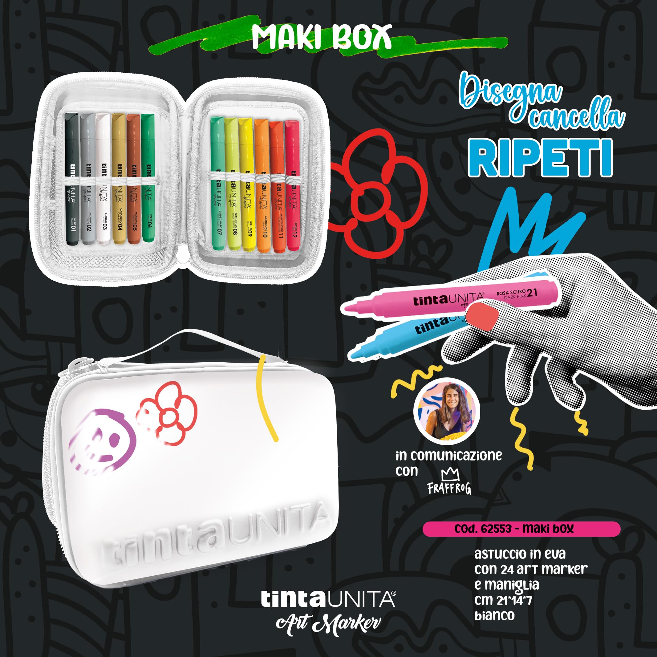 Tinta Unita ASTUCCIO MAKI BOX ART MARKER ACRILICO PZ.24 COL. ASSORTITI