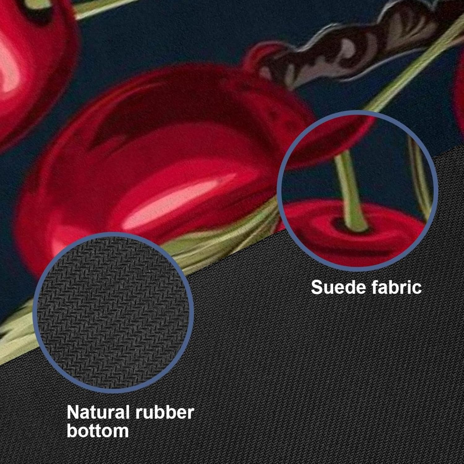 Yoga Towel, Cherry Pattern Non Slip Sweat Absorbent Hot Yoga Mat Towel for Hot Yoga, Pilates and Fitness - 72.8" x 26.8"