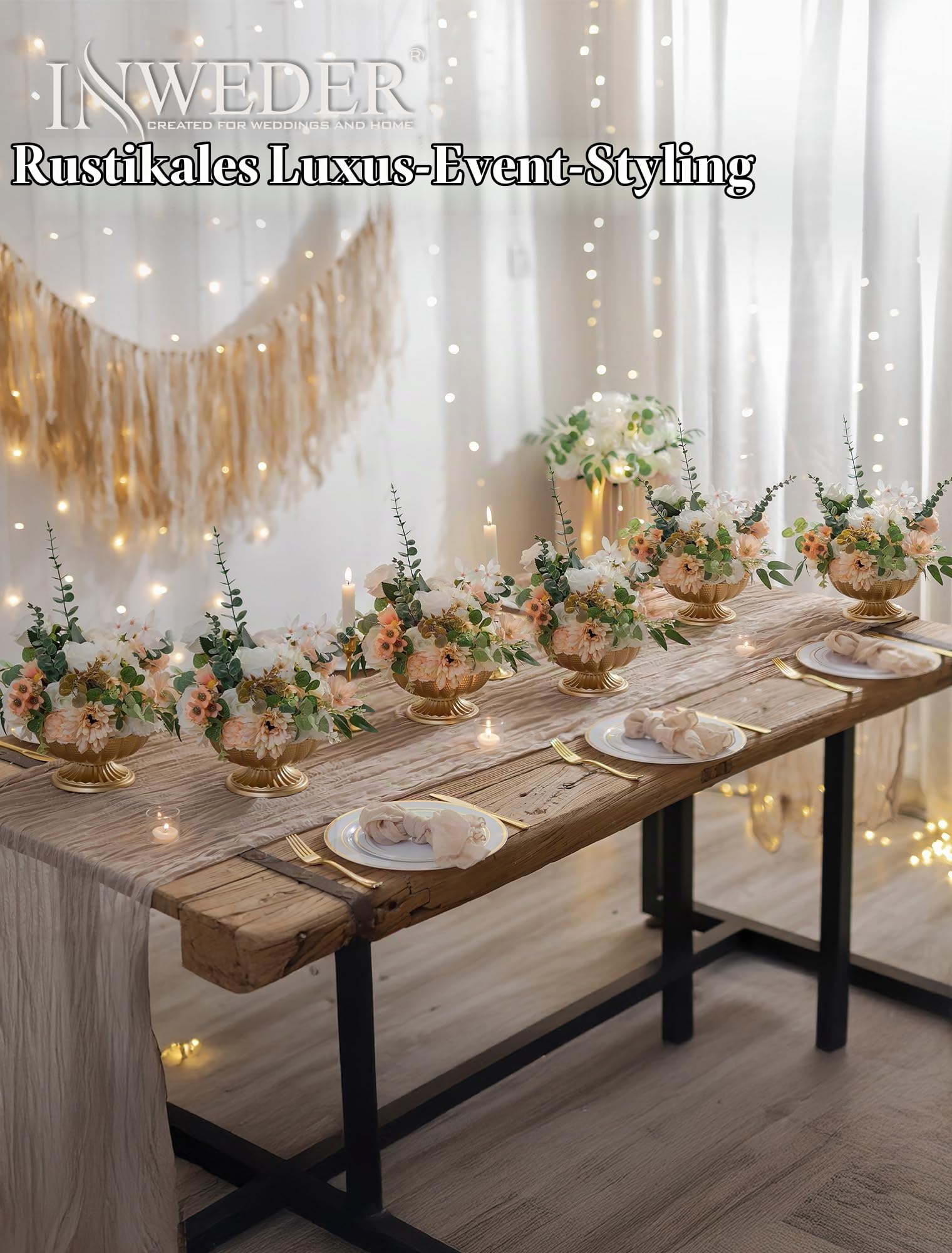Gold Metall Blumenvase für Tischdeko: 6 Stück Vintage Klein Vase | 9,5 cm Hoch, Schalenförmiges Design, Gehämmerte Oberfläche, für Hochzeit, Party, Weihnachten, Herbst, Mittelstück Deko