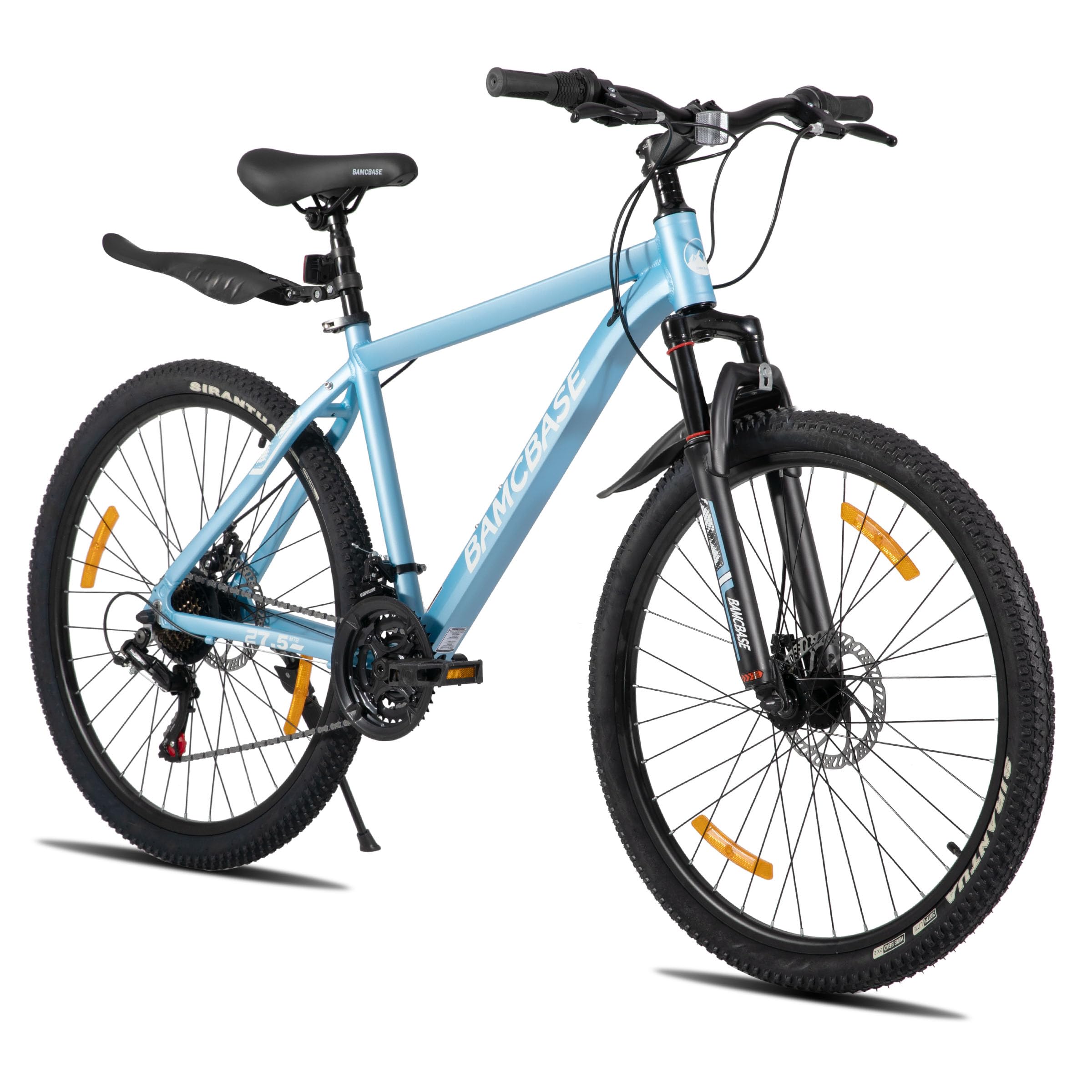 Hiland 26" 27,5" VTT pour homme et femme avec cadre en aluminium, 21 vitesses Hardtail Vélo pour adulte avec frein à disque, noir/bleu/vert/violet/blanc
