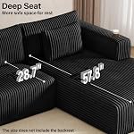 DURASPACE 108'' Modular Sectional Sofa, Cloud Boneless Couch with Deep Seat, Cup Holder, Memory Foam, Corduroy L Shaped Couch for Living Room Bedroom, No Assembly Required