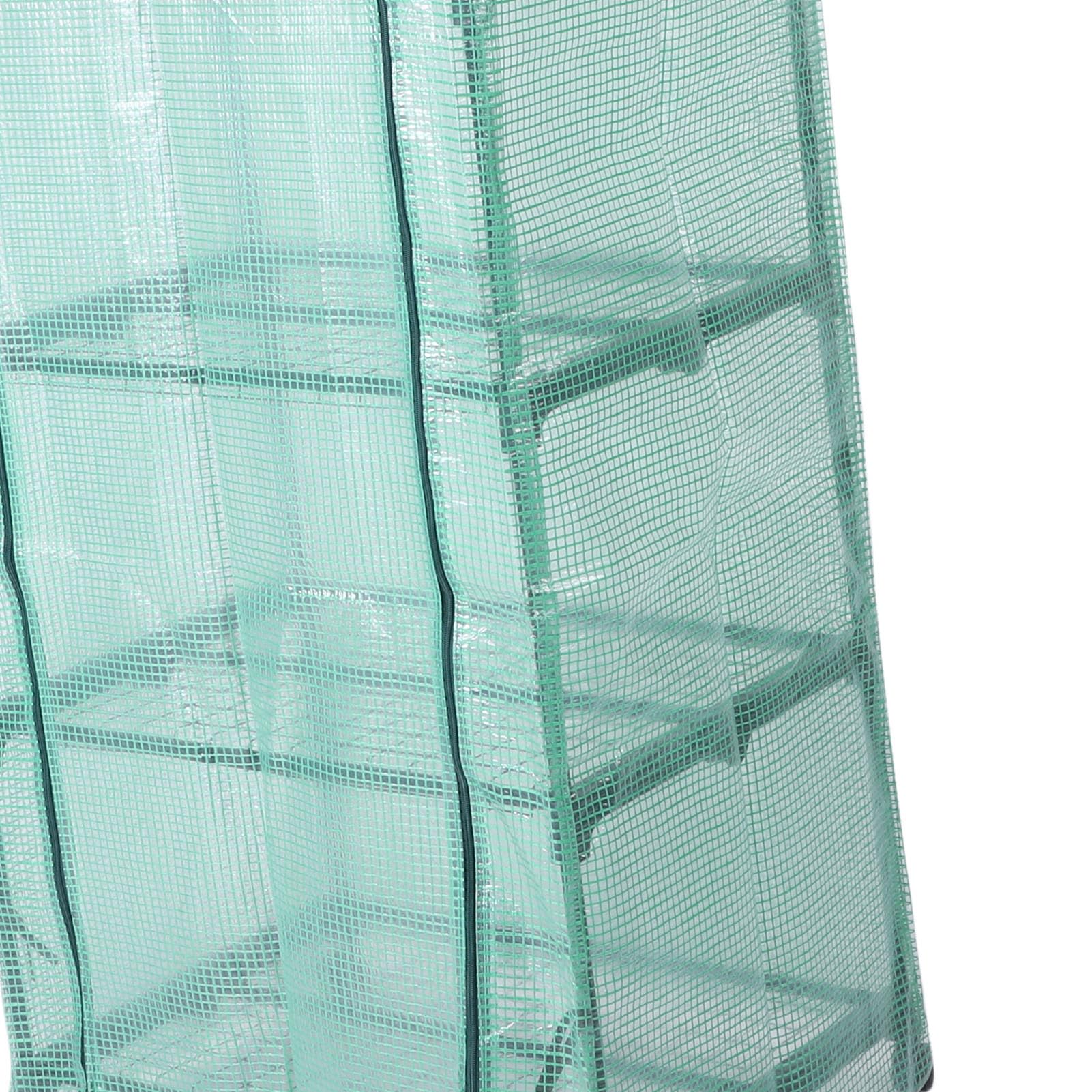 Fdit Invernadero Pequeño con Ruedas, Invernadero de 4 Niveles con (Green) | Ruedas Giratorias 360°, Estructura de Acero, Repisas de 27” y Puerta