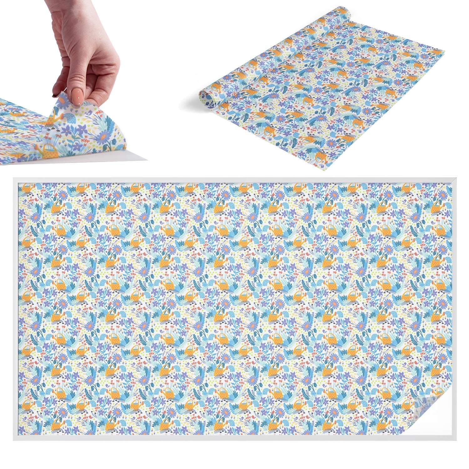 Film pour vitre intimité 200x116 cm à motif végétal en PVC pour chambre