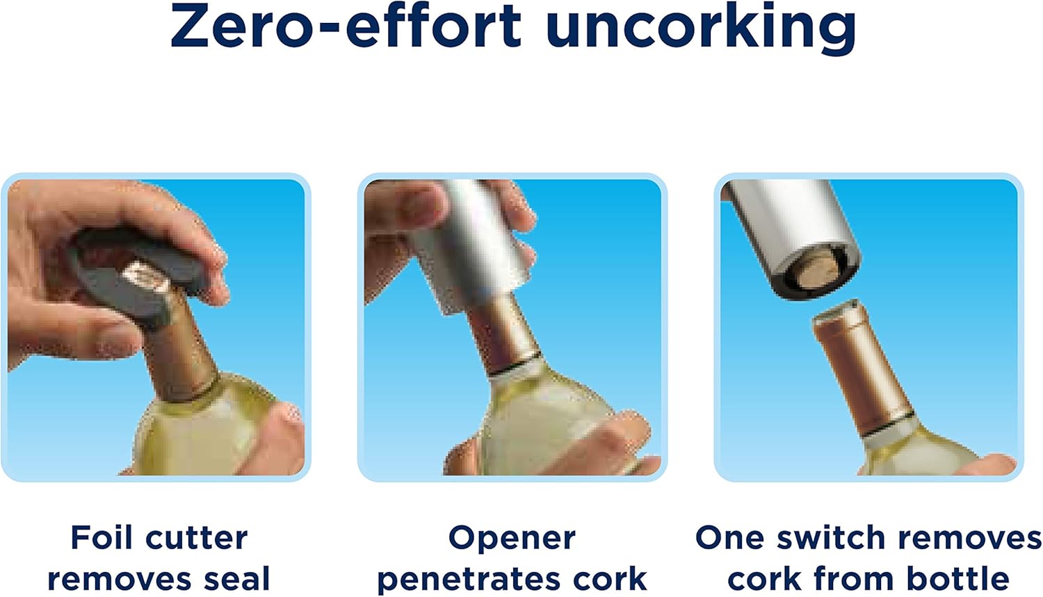 Oster Rechargeable and Cordless Wine Opener with Chiller Stainless