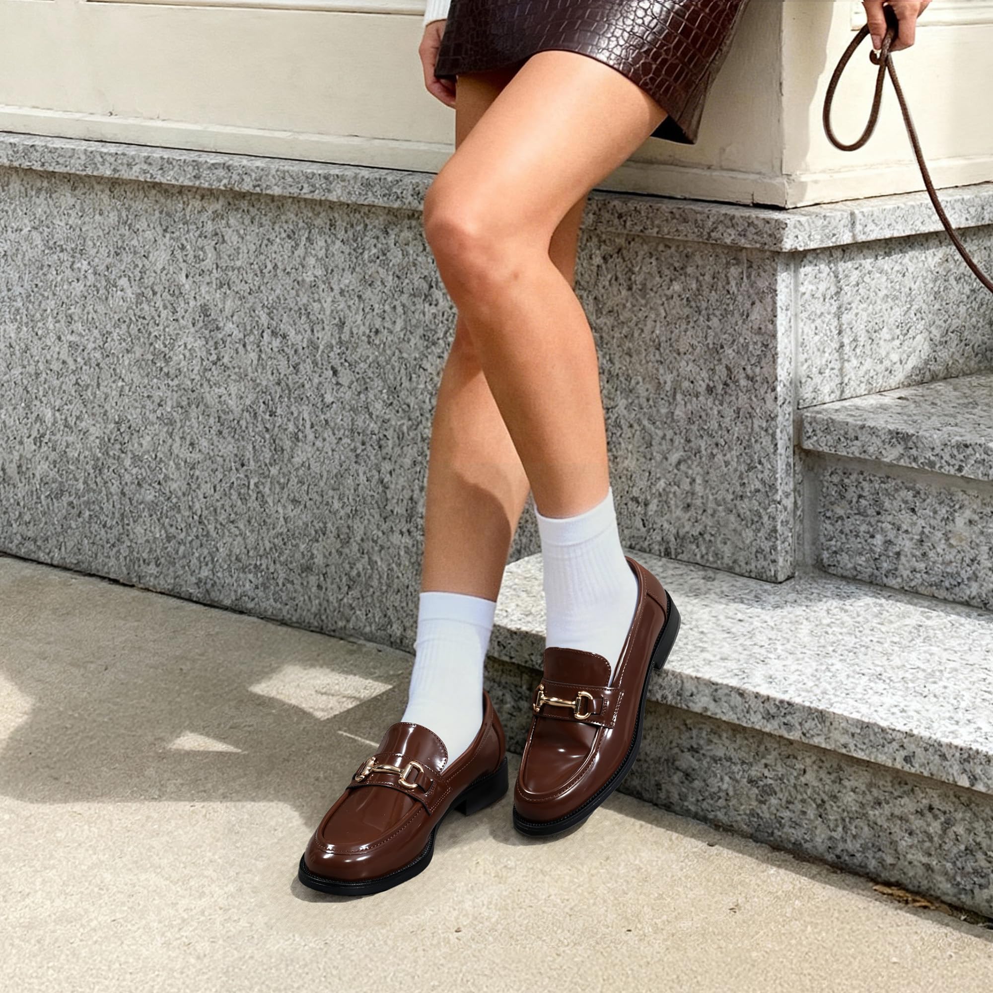 DREAM PAIRS Mocasines para Mujeres Mocasín Penny Cómodos Zapatos Elegantes Informales para Trabajo Oficina