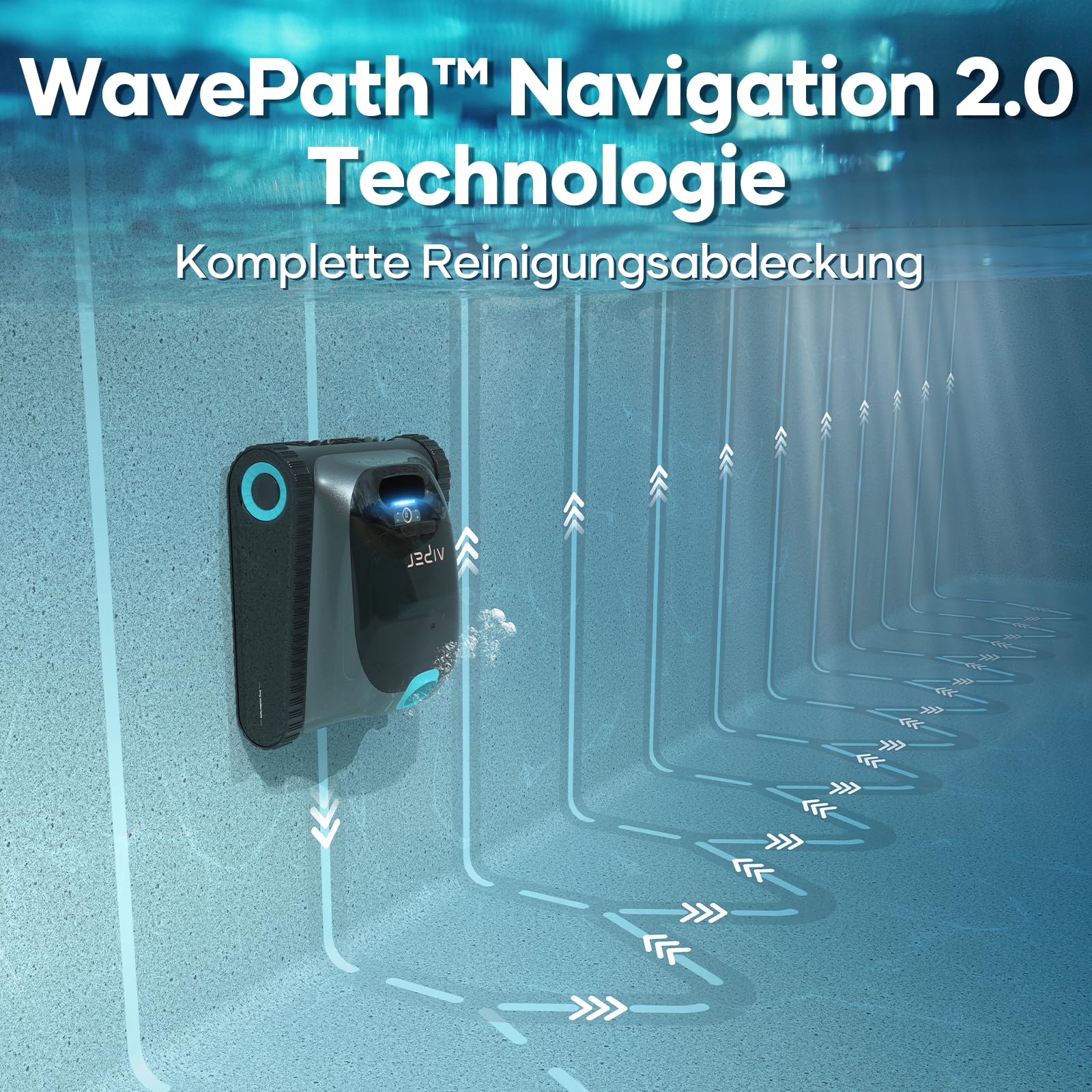 AIPER Scuba S1 Poolroboter Boden und Wand, Kabelloser Poolsauger mit Wandklettern, Intelligenten Navigation 2.0, 150 Minuten Batterielaufzeit, für Eingelassene Pools bis zu 150㎡ (Generalüberholt)