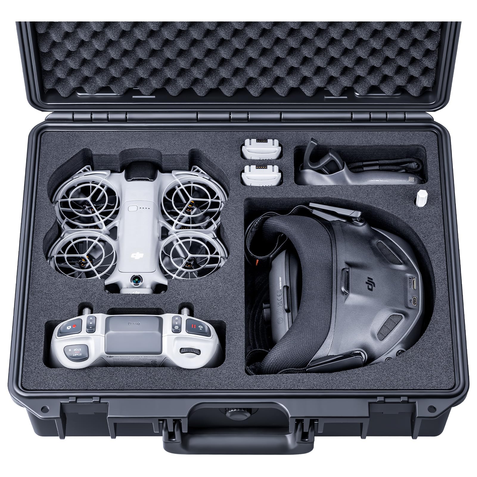 Lykus Titan N210 Mallette pour DJI Neo 2 Motion Combo, Goggles N3/3, RC Motion 3, FPV Télécommande 3, Jusqu'à 8 Batteries