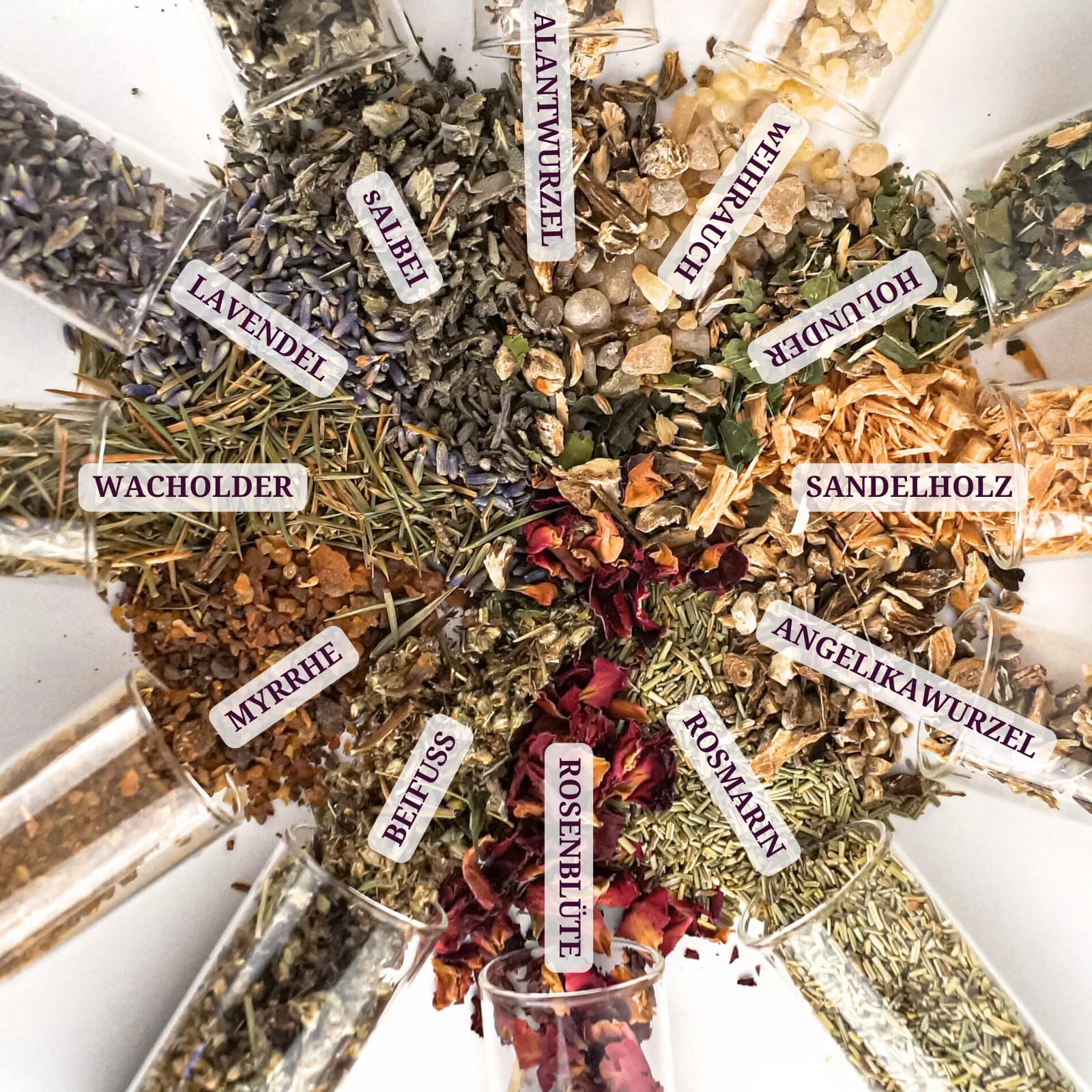 NGL DIY Räucherwerk Set für Rituale & Rauhnächte | 12 Premium Räucherwerke, Harze & Weihrauch im Glas | Ideal für Meditation, Neumond, Vollmond, Hausreinigung