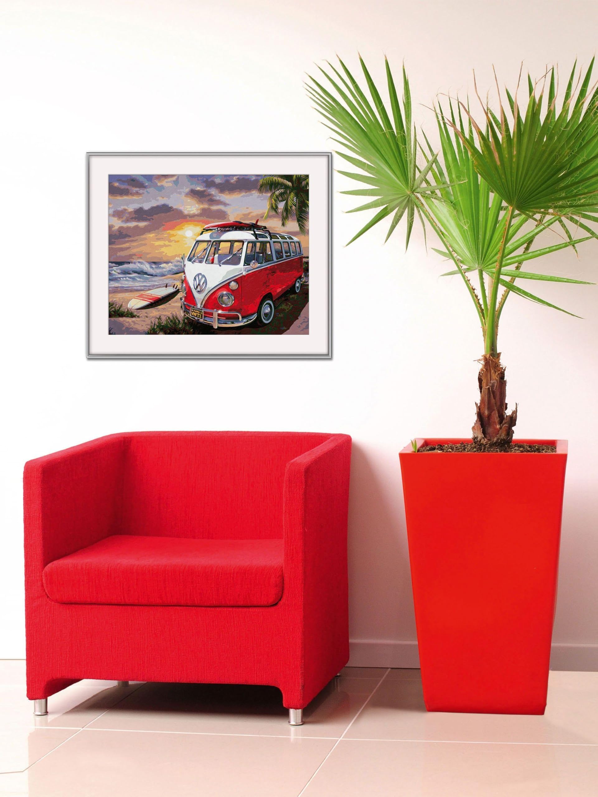 Schipper 609130861 Dipingere con i Numeri, Volkswagen T1, dipingendo Immagini per Adulti, Inclusi pennelli e Colori acrilici, 40 x 50 cm