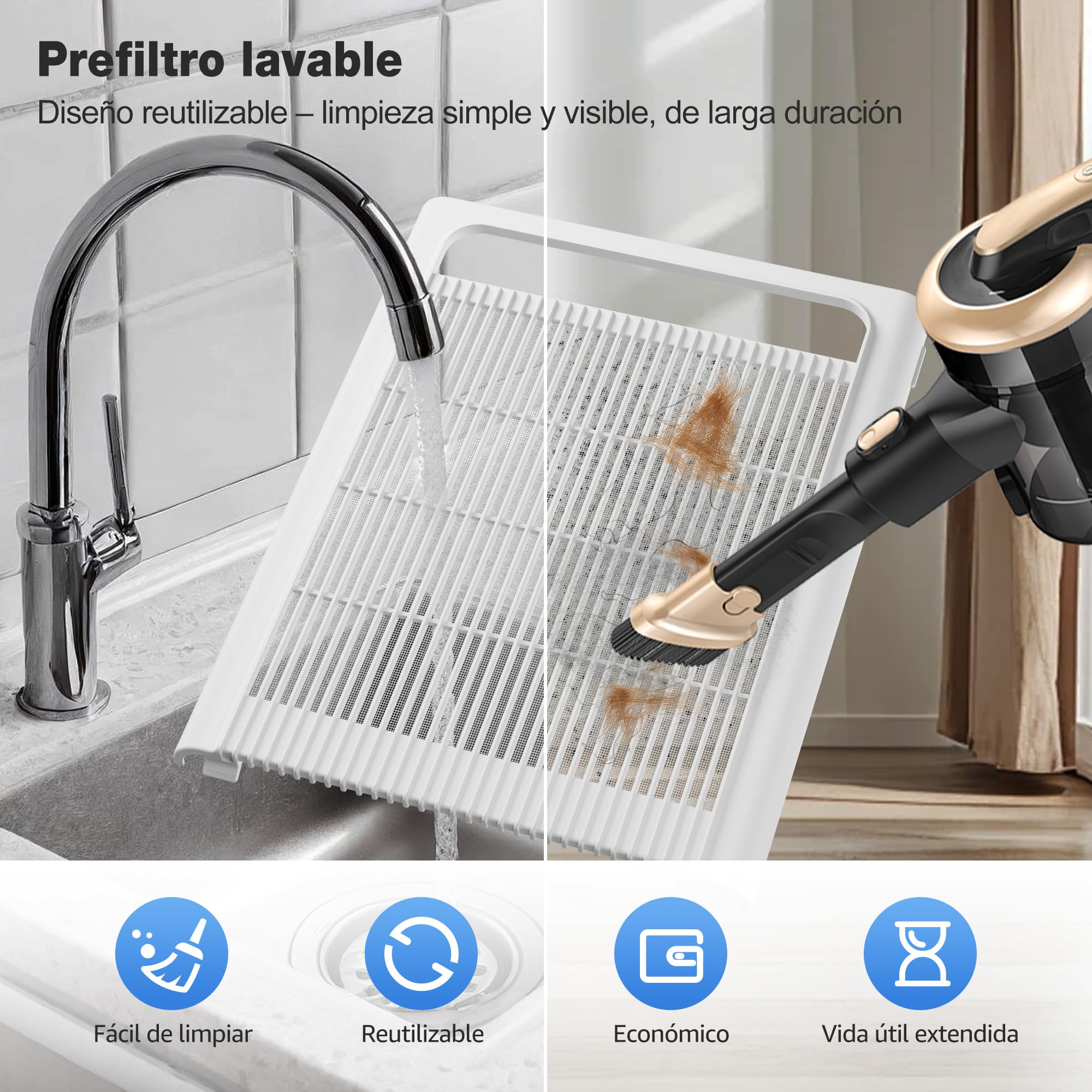 KNKA Purificador de Aire Filtro HEPA sensor inteligente hasta 120 ㎡ Blanco | CADR 400 m³/h Elimina el 99,97 % de polen, olores y polvo, modo sueño, ideal contra el pelo de mascotas APH4000