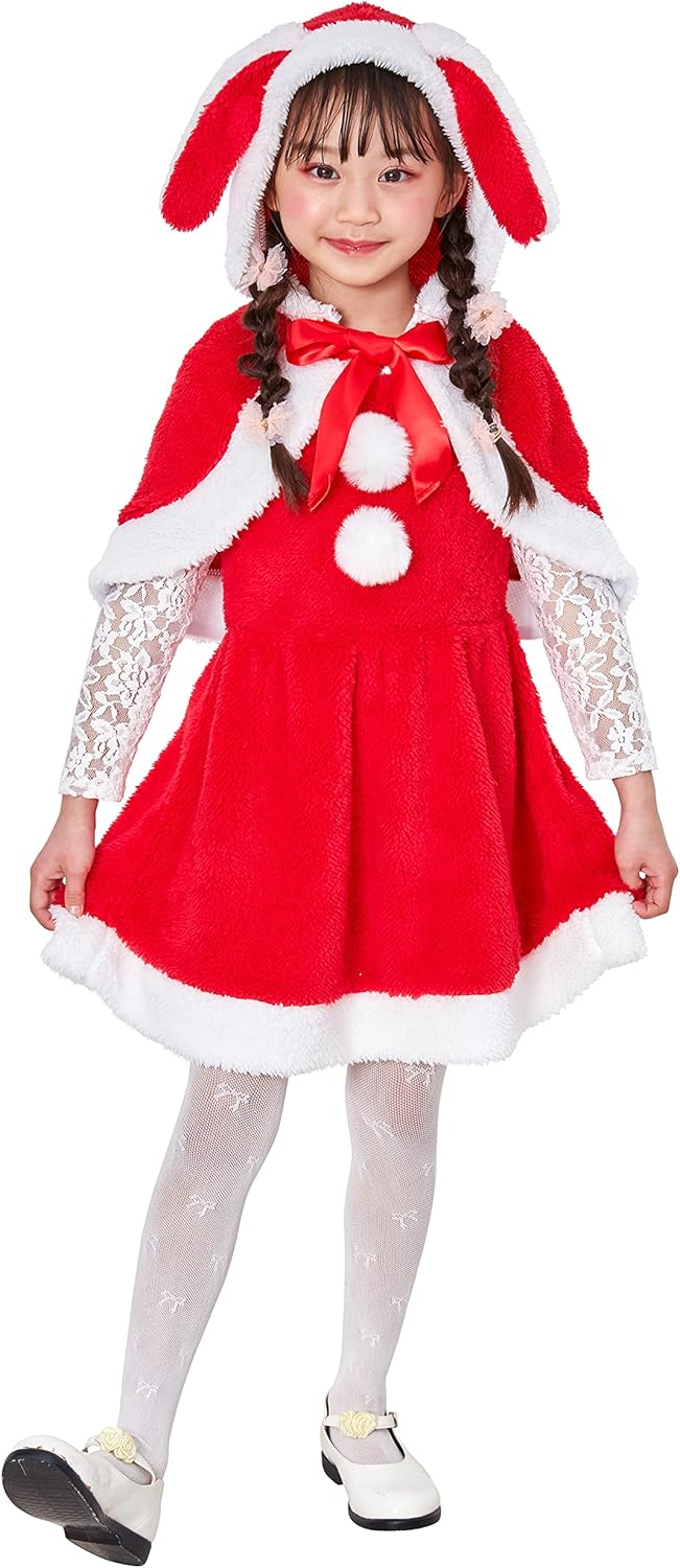 クリアストーン(Clearstone) コスプレ クリスマス たれみみうさぎサンタ キッズ 女の子 120cm レッド クリアストーン(Clearstone) コスプレ クリスマス たれみみうさぎサンタ キッズ 女の子 120cm レッド