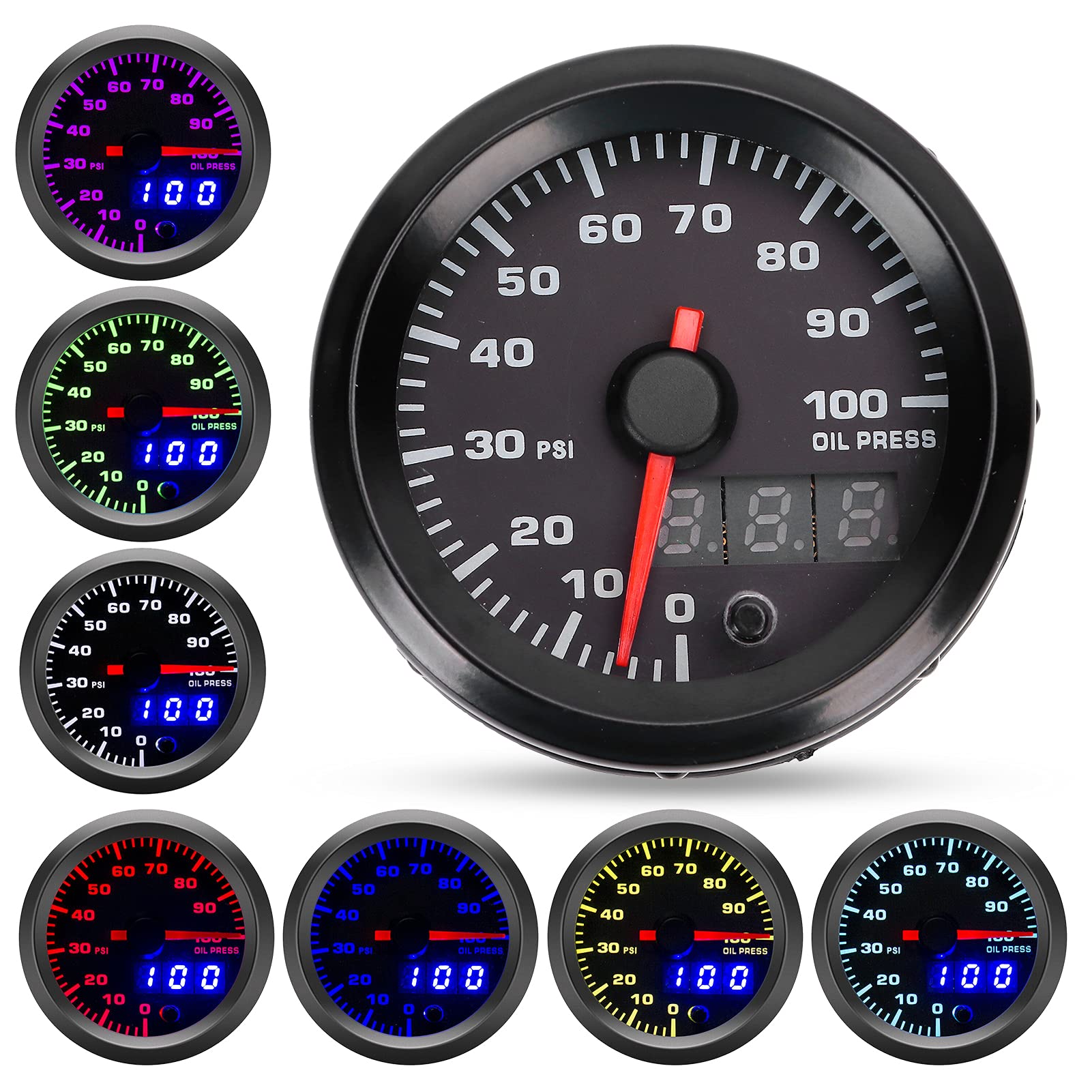 Manometro dell'olio, robusto display a LED Manometro digitale dell'olio ad alte prestazioni per auto
