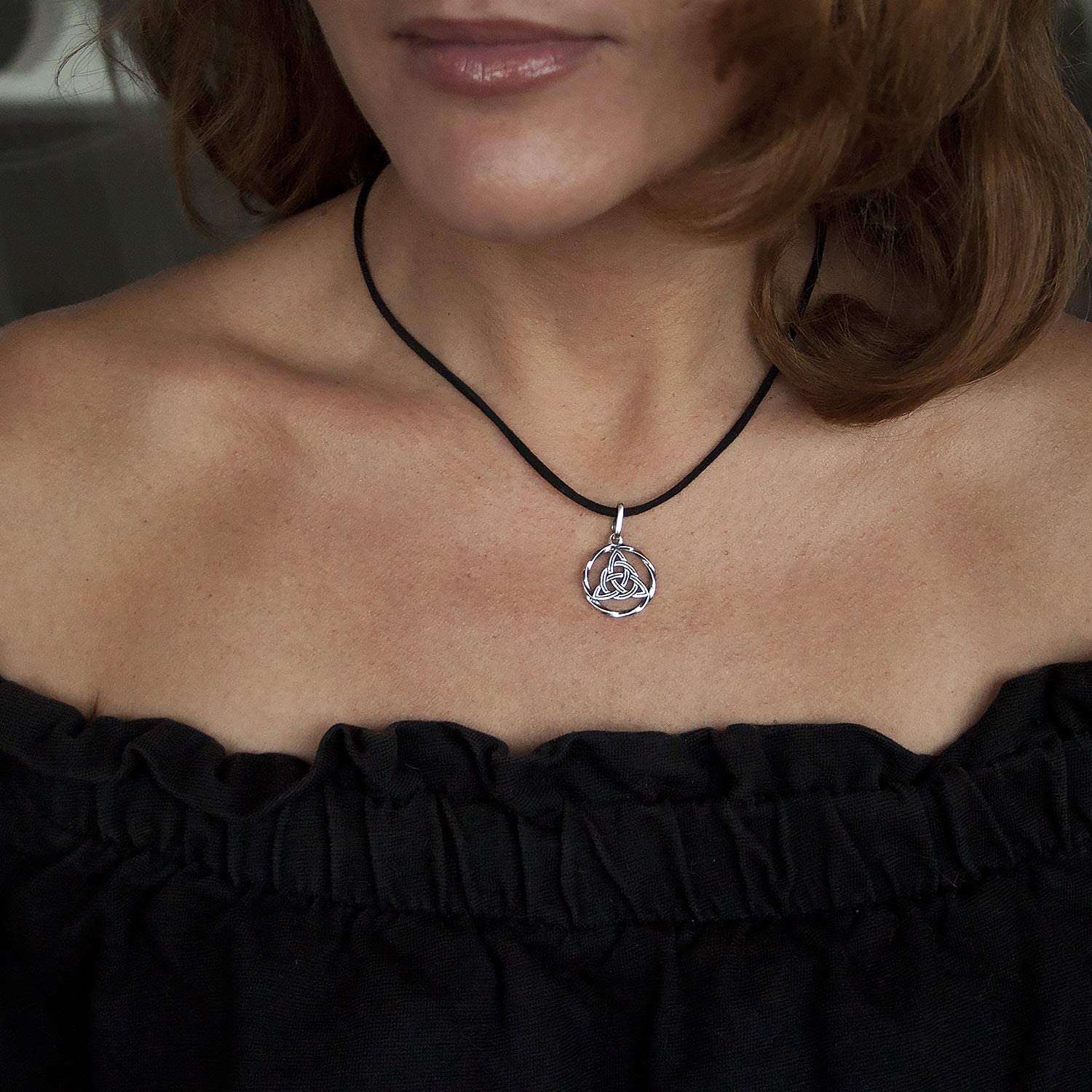 925 Sterling Silver Celtic Knot Necklace - Triquetra Trinity Knot Pendant | Silver 20 Chain - Protection Love Amulet - Irish Pagan Wiccan Jewelry for Women Men - Handmade product thumbnail 4