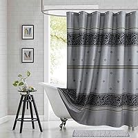 Vista 15 de Cortina de ducha de tela, cortina de ducha marrón, cortinas de ducha con patrón de rayas marrón tostado, cortinas de baño decorativas modernas, 72