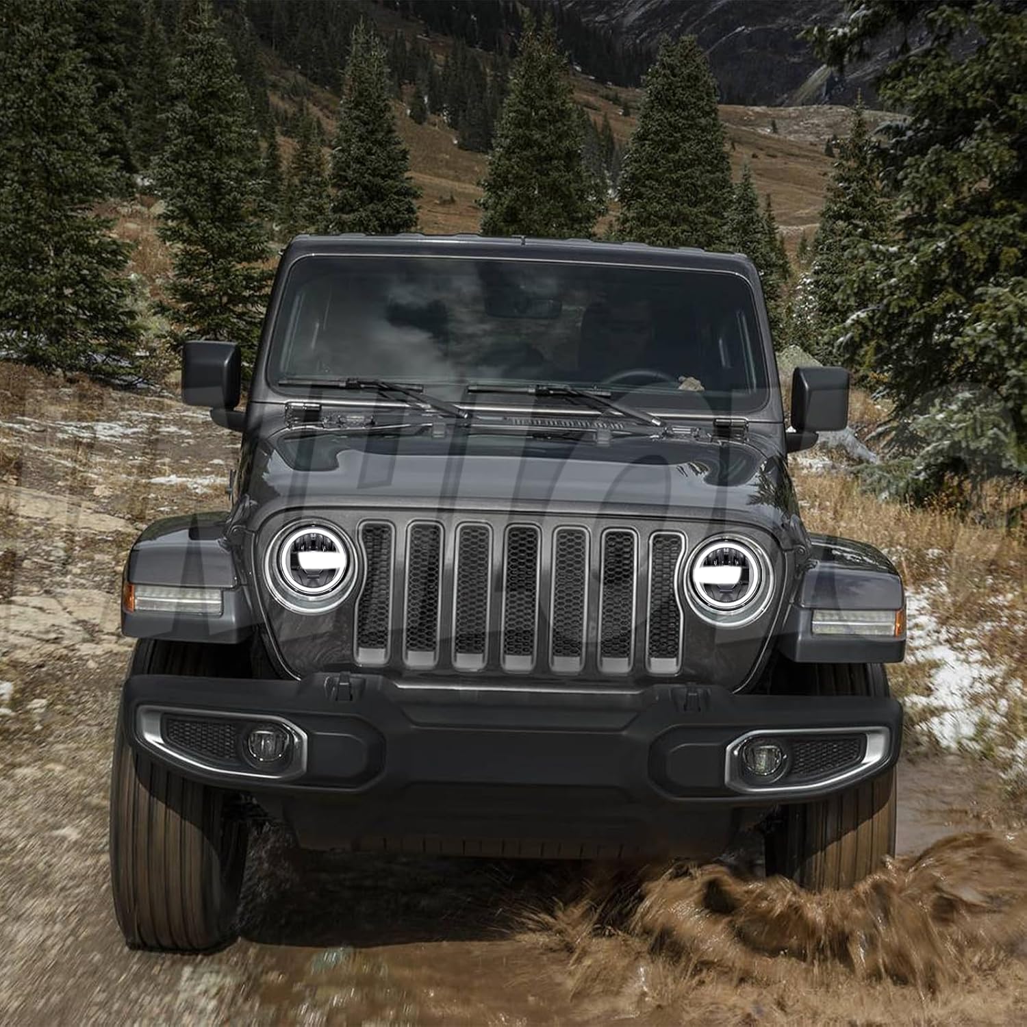2023 Ultra Brightness 7 Inch Halo LED Headlight Round Reflector H6024 Headlight DRL High and Low Beam Bronco Style Compatible with Jeep Wrangler TJ JK CJ Miata Defender Mustang Chevy