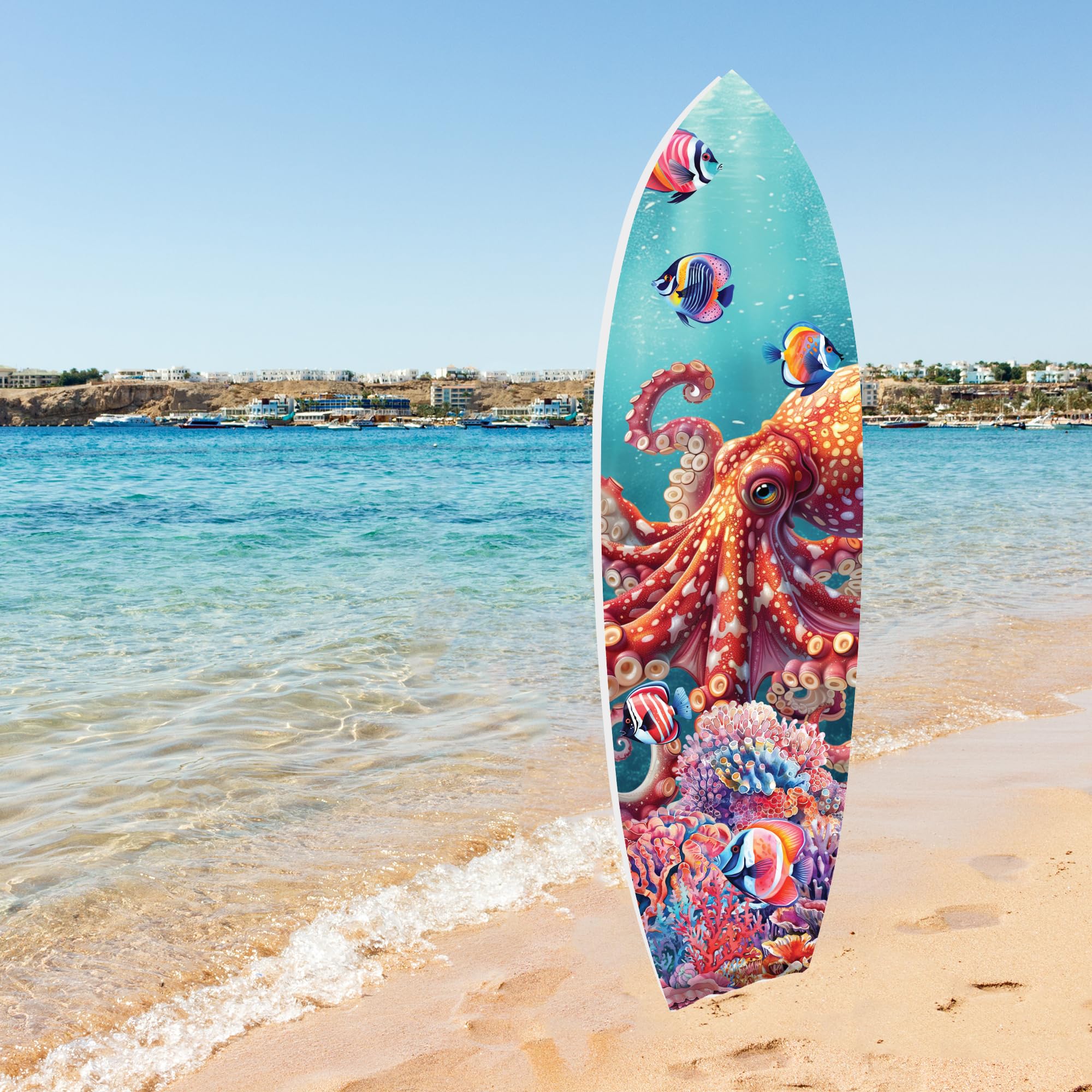 Amazon.com: JennyGems Outdoor Octopus Surfboard Wall Art, Octopus