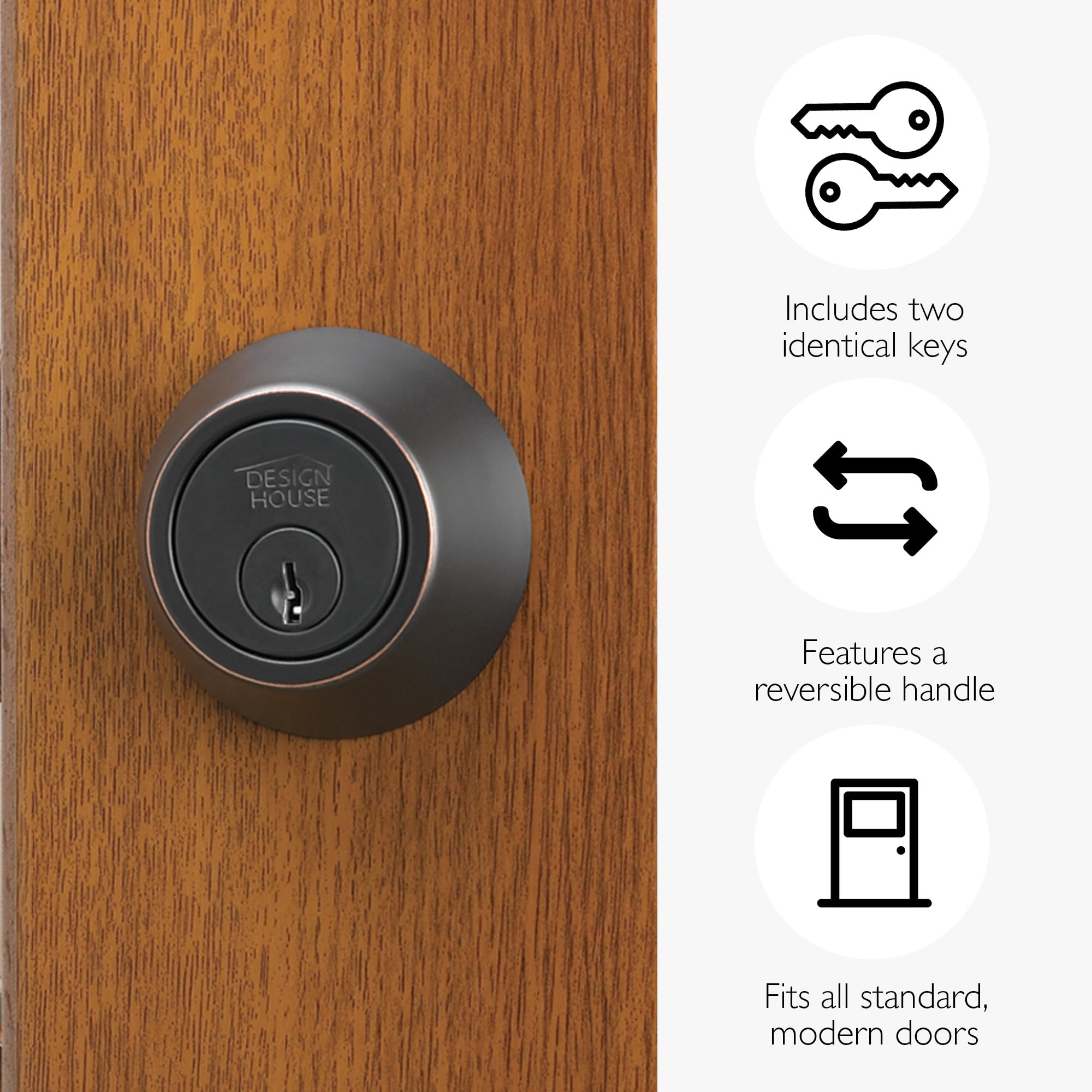 Amazon | Design House Pro デッドボルト シングルシリンダー 2ウェイ