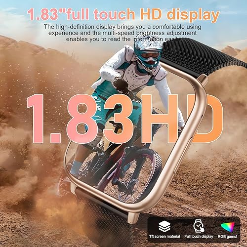 Miniatura 4 de Relojes inteligentes para mujer, contestarhacer llamadas, reloj de seguimiento de actividad física de 1.83 pulgadas con monitor de frecuencia