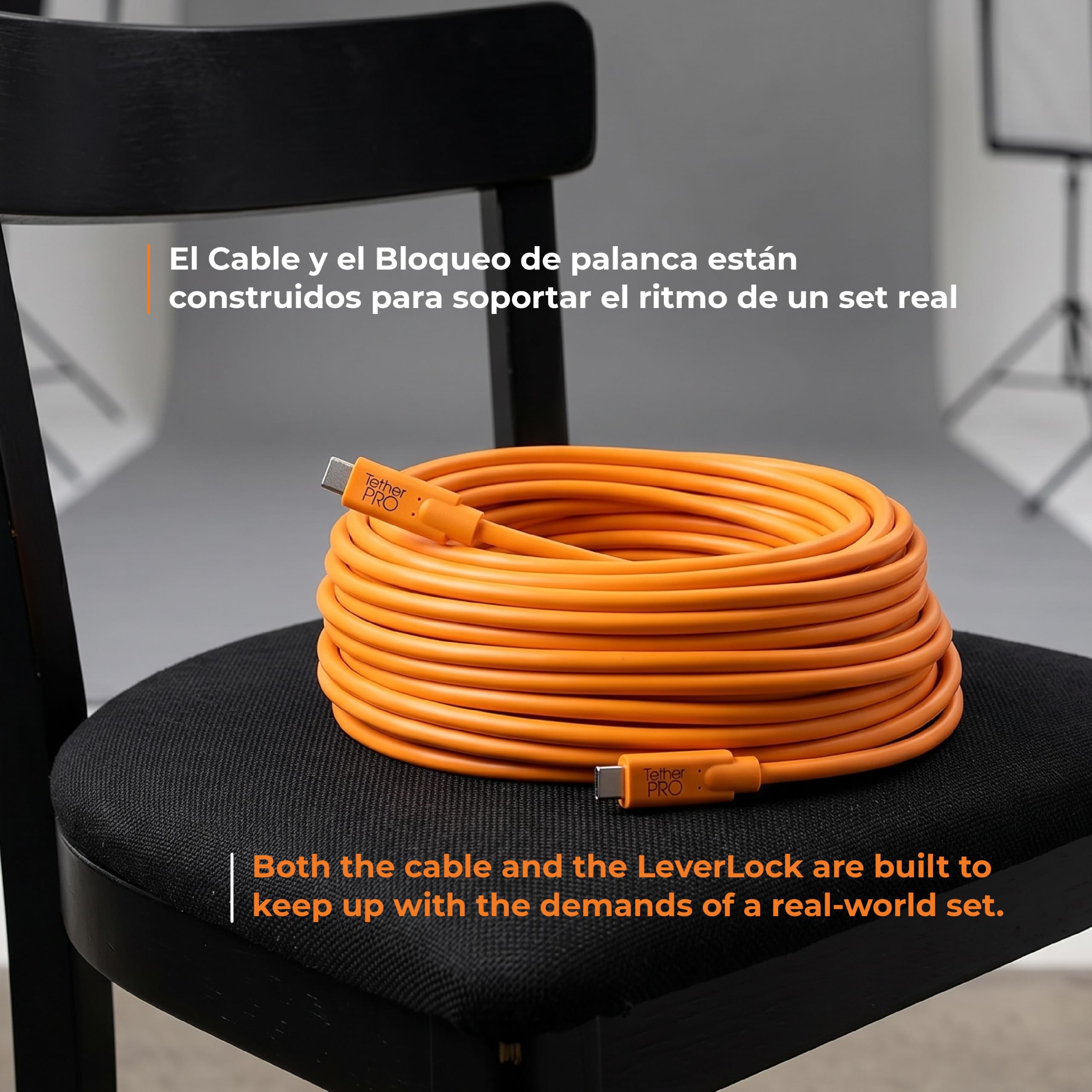 Tether Tools USB-C a USB-C 4,60 m, color naranja
