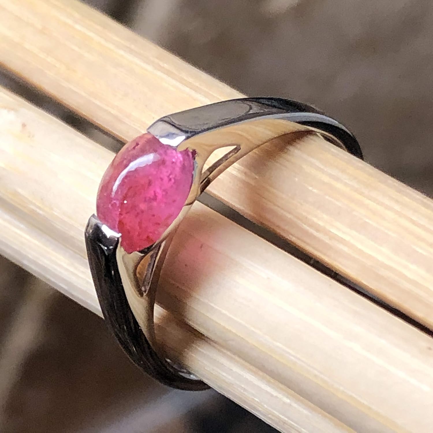 Natural Pink Tourmaline 925 Solid Sterling Silver Engagement Ring Size 6, 7, 8, 9 - Image 6