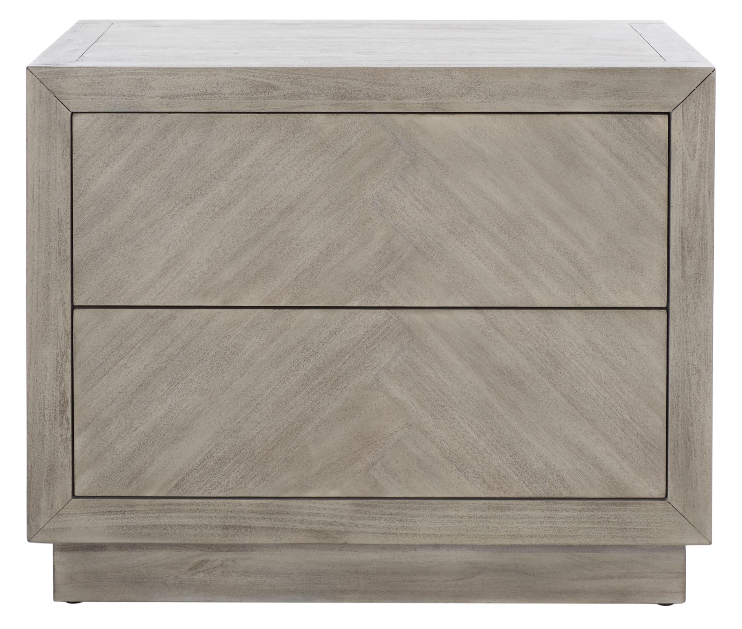 SAFAVIEH Couture Home Collection Steve Light Grey 2-Drawer Wood Nightstand Table (Fully Assembled)