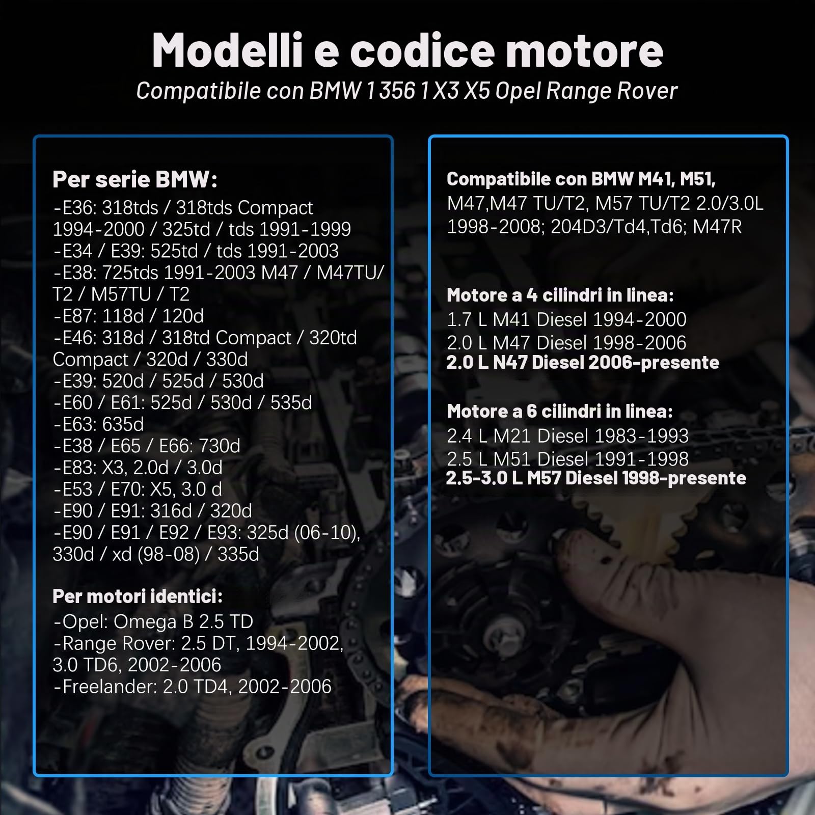 FreeTec Strumento di Regolazione del Motore per Albero a camme Compatibile con BMW M41 M47 M51 M57