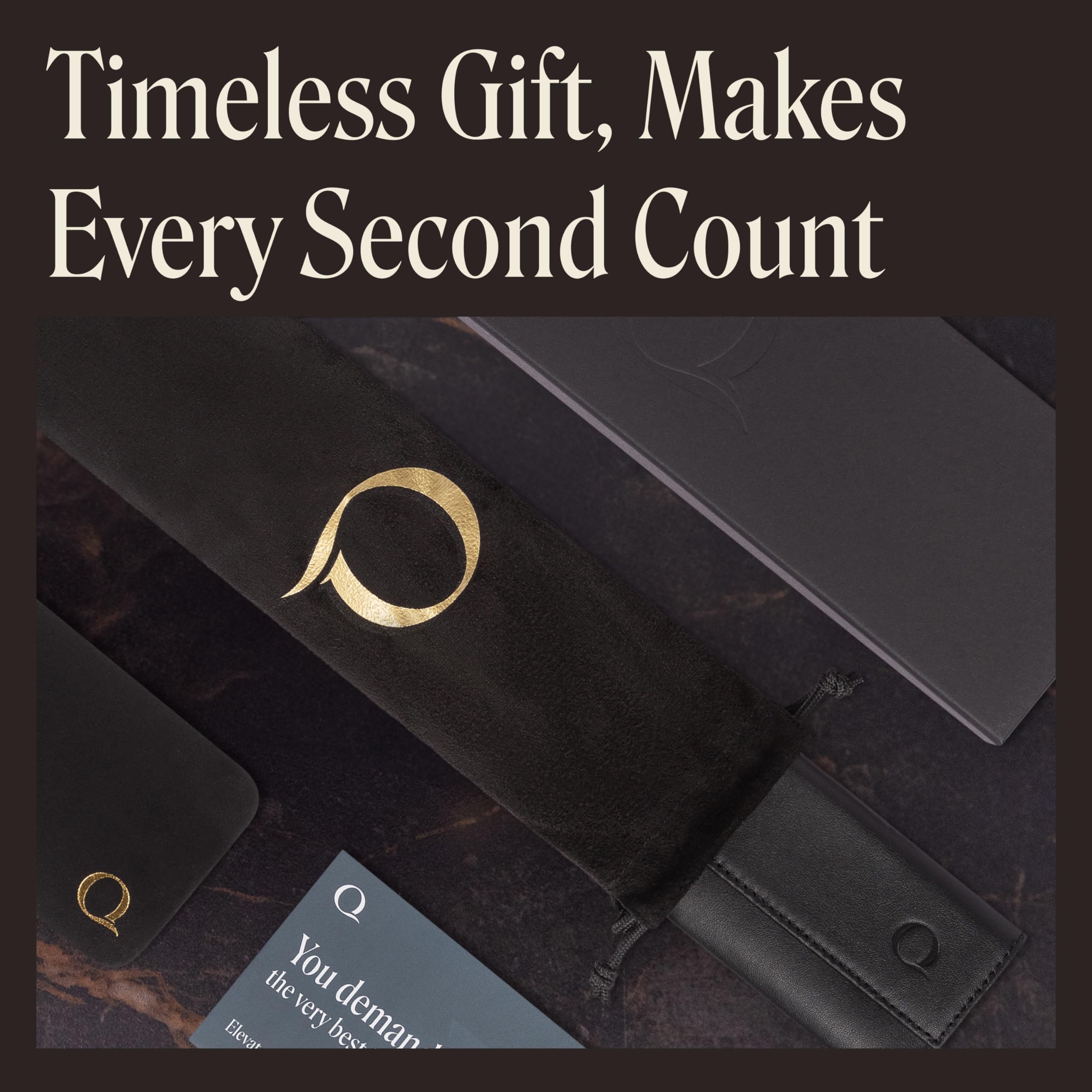 QWATCHBANDS Funda para reloj – Funda de cuero de napa de grano completo con interior de terciopelo – Almacenamiento para relojes de lujo para relojes planos – Regalos y accesorios para relojes