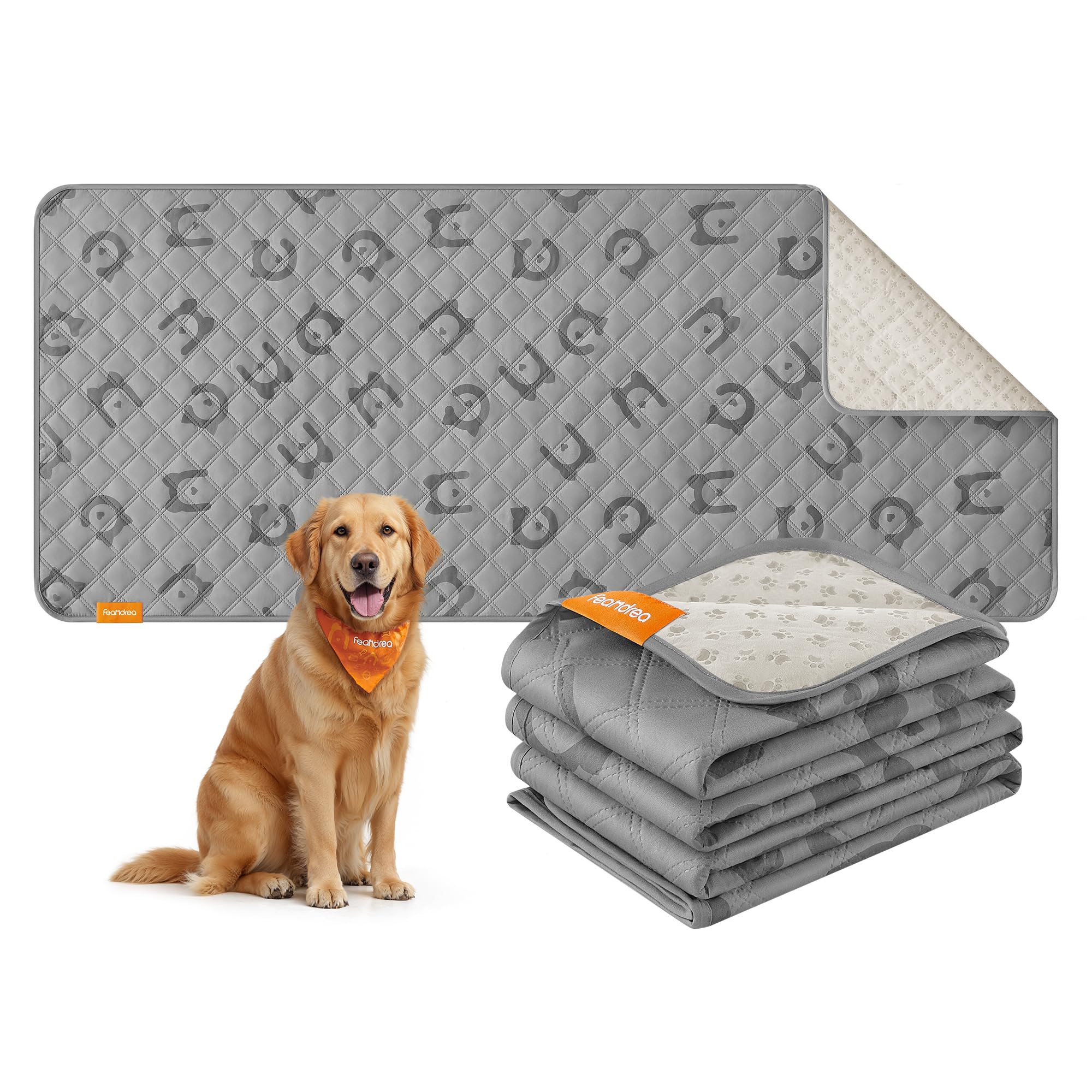 Feandrea Coperta per Cani Impermeabile di Taglia Grande, 178 x 76 cm, Copridivano per Cani Lavabile in Lavatrice, Copertura per Divano per Animali, Antiscivolo, Trapuntato, Grigio Tortora PPB025G01