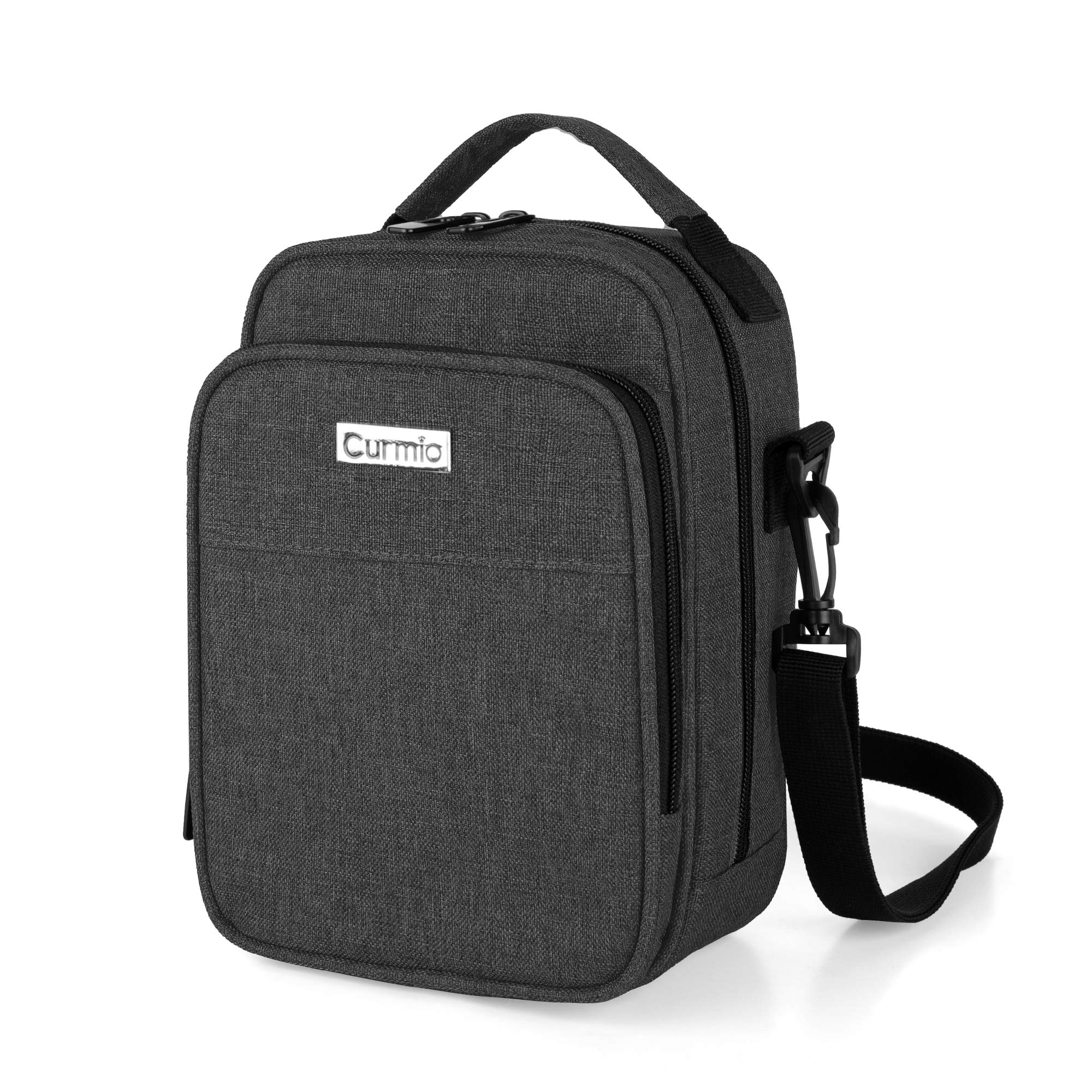 CURMIO Custodia da viaggio per refrigeratore per insulina, borsa organizer per farmaci per diabetici con tracolla per penne per insulina e forniture per diabetici, Nero