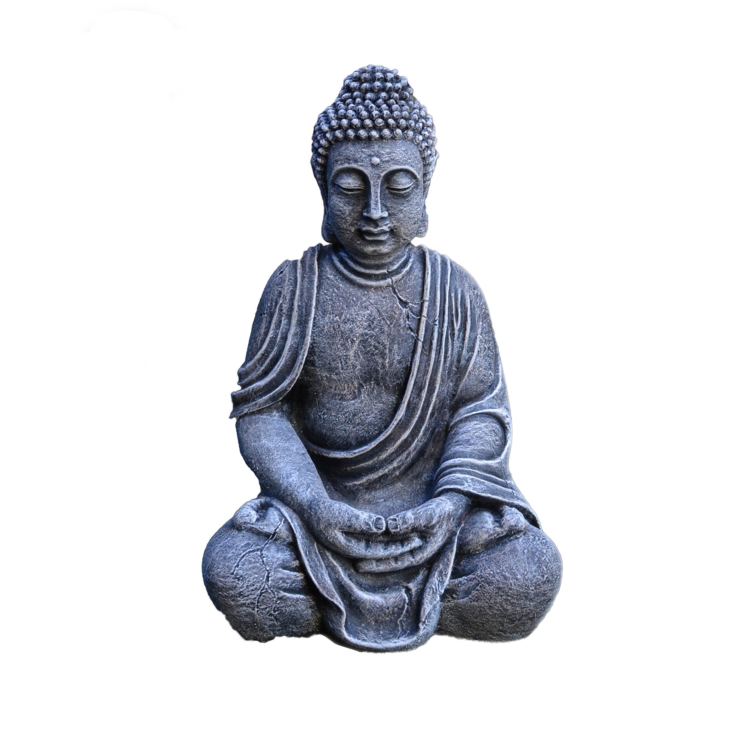 gartendekoparadies.de Buddha statue, stone figure, H. 50 cm, 26 kg, multi-colored, frost-proof made of cast stone for outdoor use