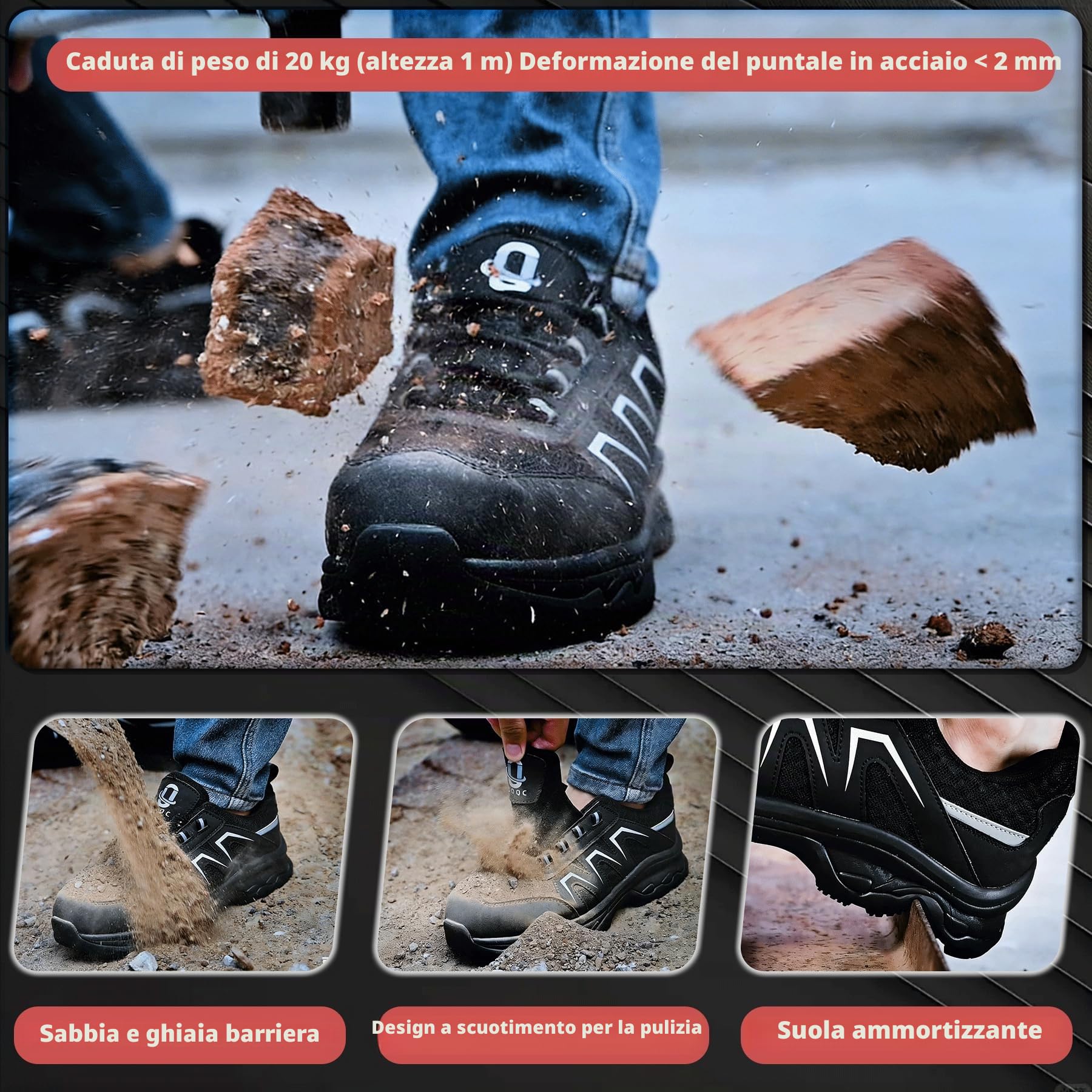 Scarpe Antinfortunistiche Uomo S1P ESD Antistatiche Scarpe da Lavoro | Antinfortunistica con Punta in Acciaio Donna EN ISO 20345, SR Antiscivolo,Leggere,Traspiranti,Comode