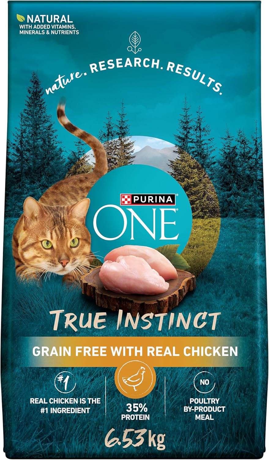 Purina ONE True Instinct Grain Free Dry Cat Food, High Protein Chicken – 6.53 kg Bag