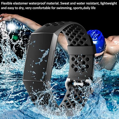 Miniatura 2 de Wepro - Correas de repuesto para bandas, impermeable, con orificios, transpirable, pequeña y grande, para mujeres y hombres, Negro