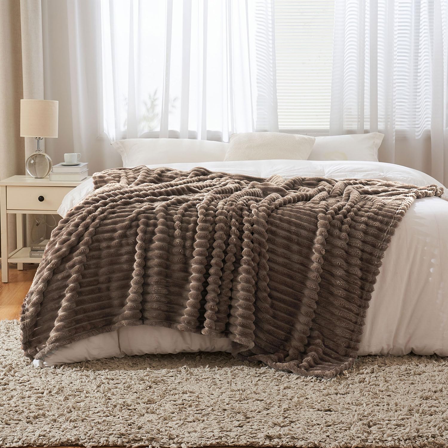 Coperta Pile Matrimoniale 150x200cm | Velluto Morbido Per Divano E Letto | Verde Chiaro - Foto 2