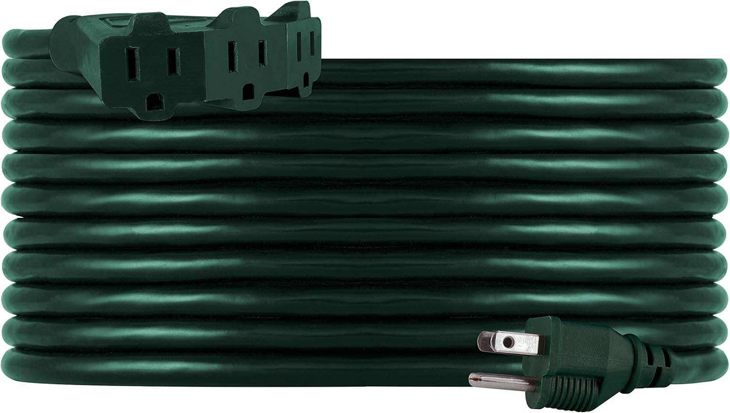 Philips 25 Ft Outdoor Extension Cord, 3 Outlet Block, Use in Garage, Shed, Office or Home, Green, SPS1037GF/27