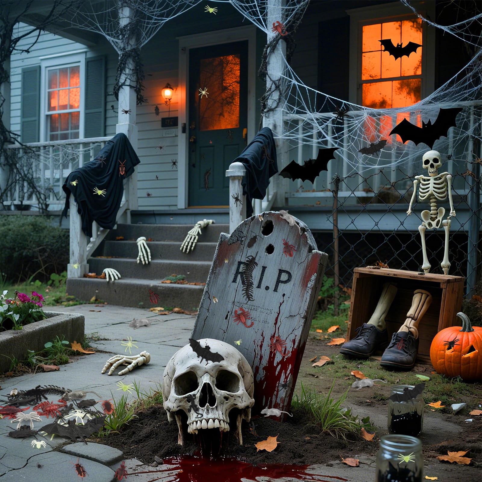ifundom Insetti Finti in Plastica Decorazioni per Feste di Halloween Realistica di Blatte per Scherzi di Festa
