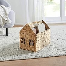 Magazine Basket "House" Water Hyacinth Metal Frame Dimensions: 36 x 22 x 30 cm