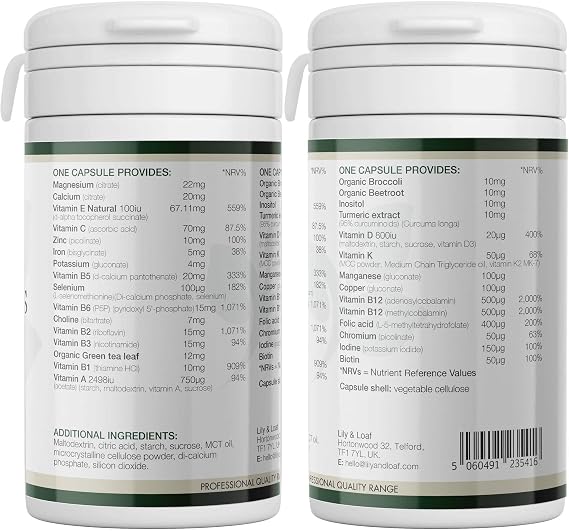 Multi-Vits & Minerals - Upto 90 Day Supply - 90 Vegan Capsules - 25 Essential Nutrients