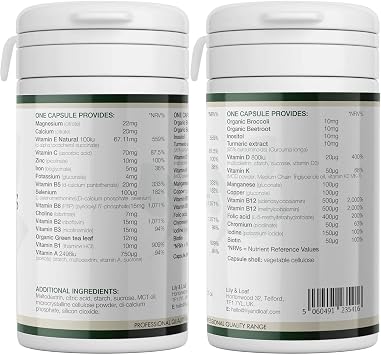 Multi-Vits & Minerals - Upto 90 Day Supply - 90 Vegan Capsules - 25 Essential Nutrients