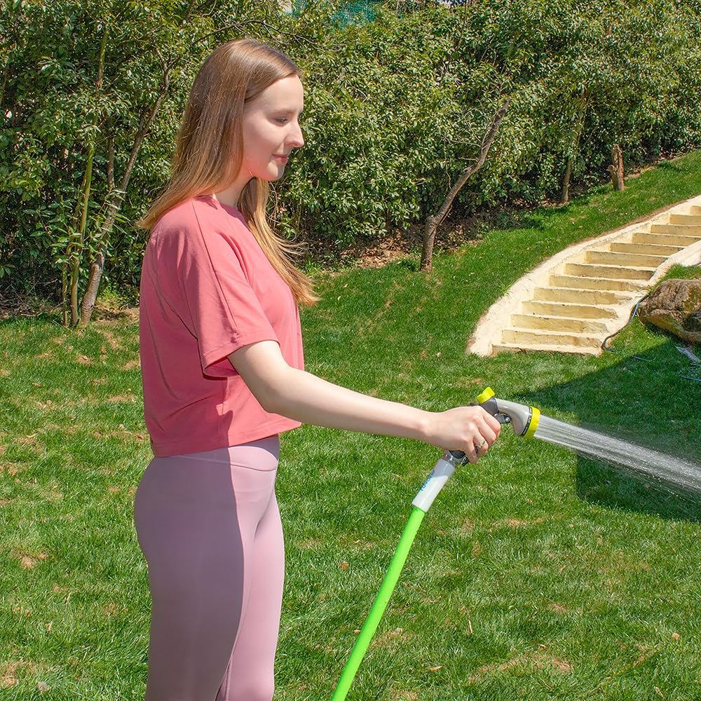 Fevone Tuyau d'arrosage de 7,6 m – Tuyau d'eau à haut débit de 1,6 cm, résistant aux torsions et sans danger pour l'eau potable, pression d'éclatement de 600 psi, tuyau robuste avec raccords en