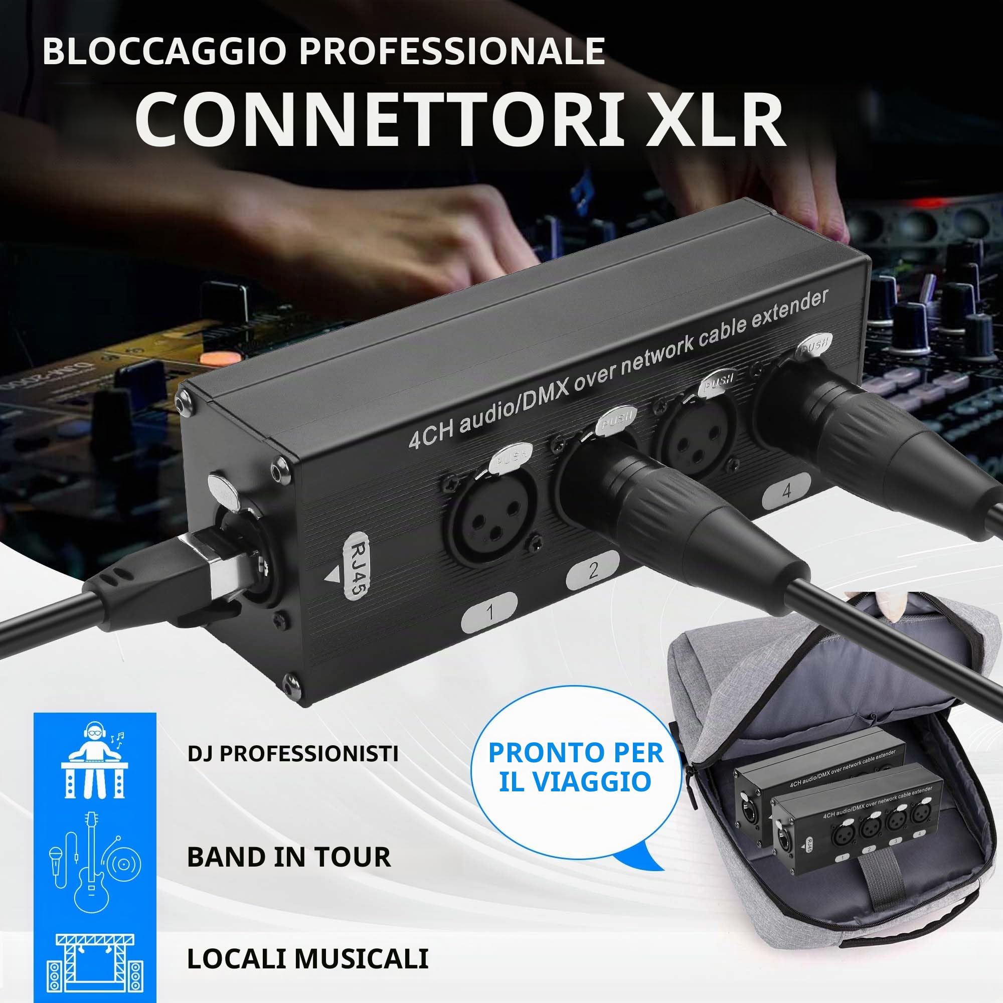 GINTOOYUN Estensore XLR a Ethernet femmina a RJ45