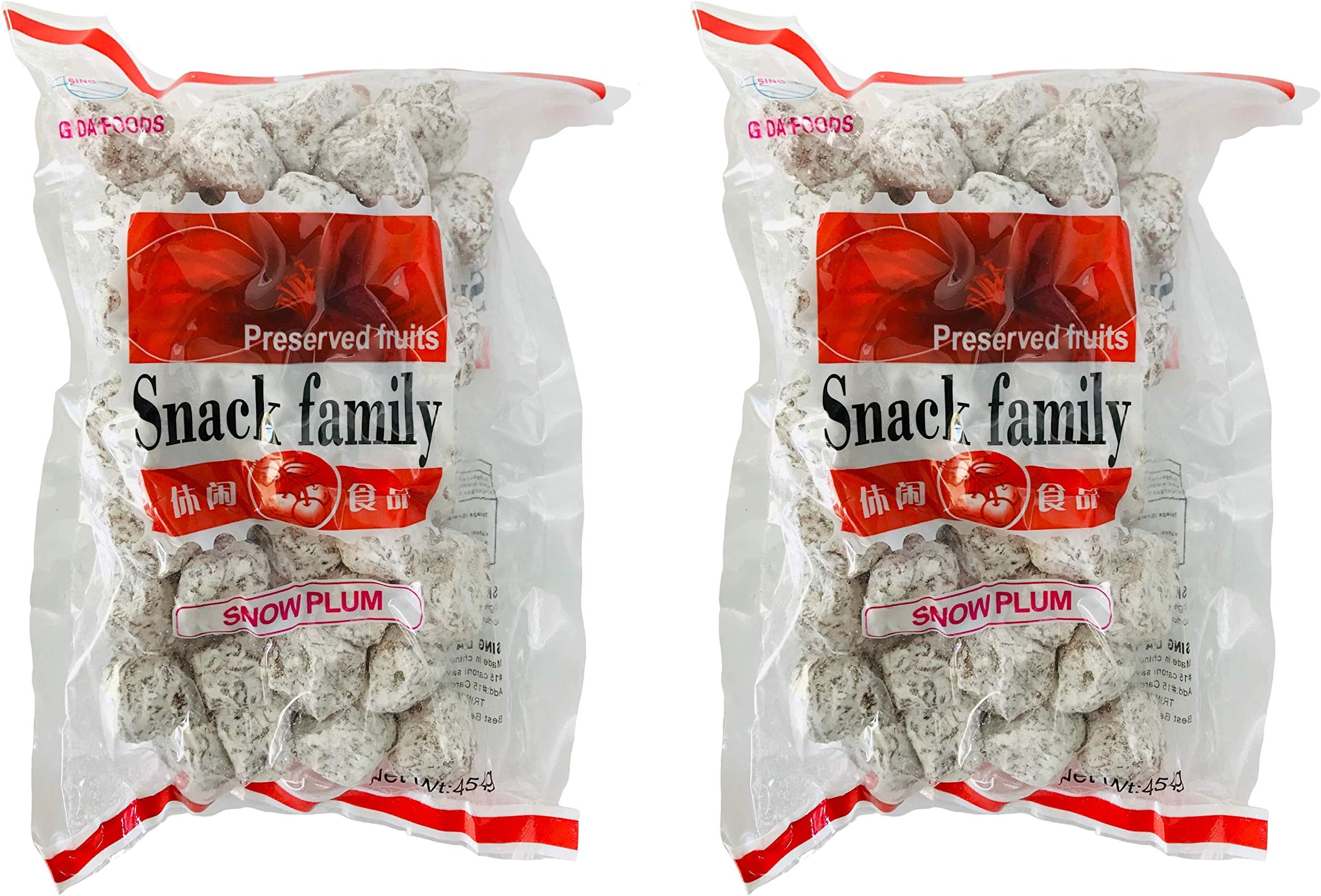 Snack Family Preserved Fruits - Snow Plum (Sweet) - Pack of 2 - Trinidad & Tobago Snacks