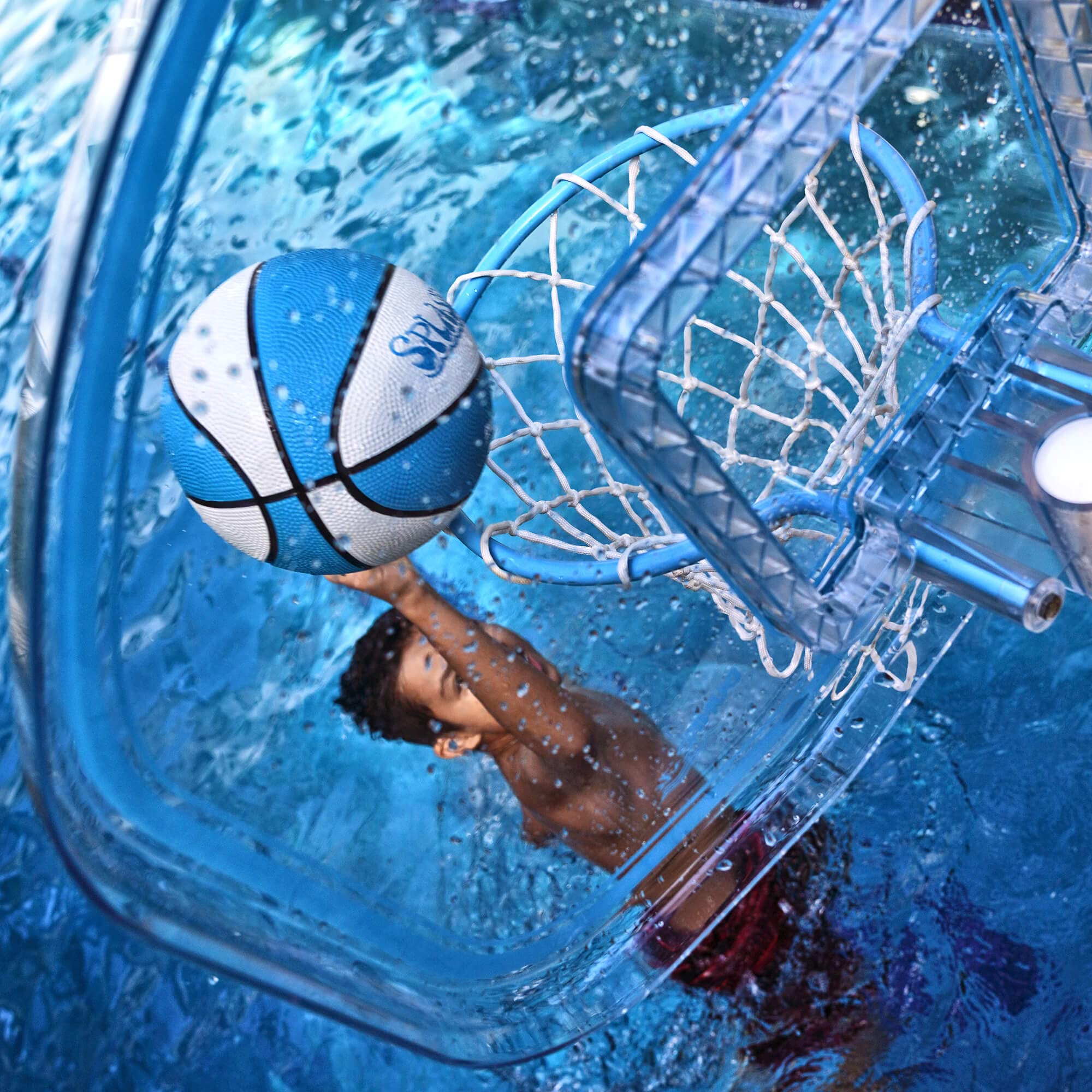 Dunn-Rite Clear Shot Canestro Da Piscina Regolabile | Bordo Acciaio Inox 33cm E Tabellone Trasparente | Con Pallone
