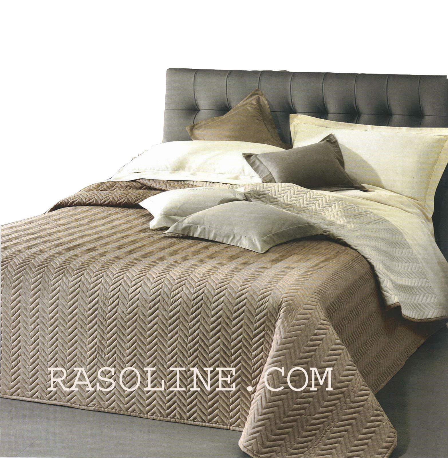 Copriletto Trapuntato Clio Beige Matrimoniale 260x260 Cm - Microfibra, Imbottitura Anallergica, Doppia Faccia - Foto 3