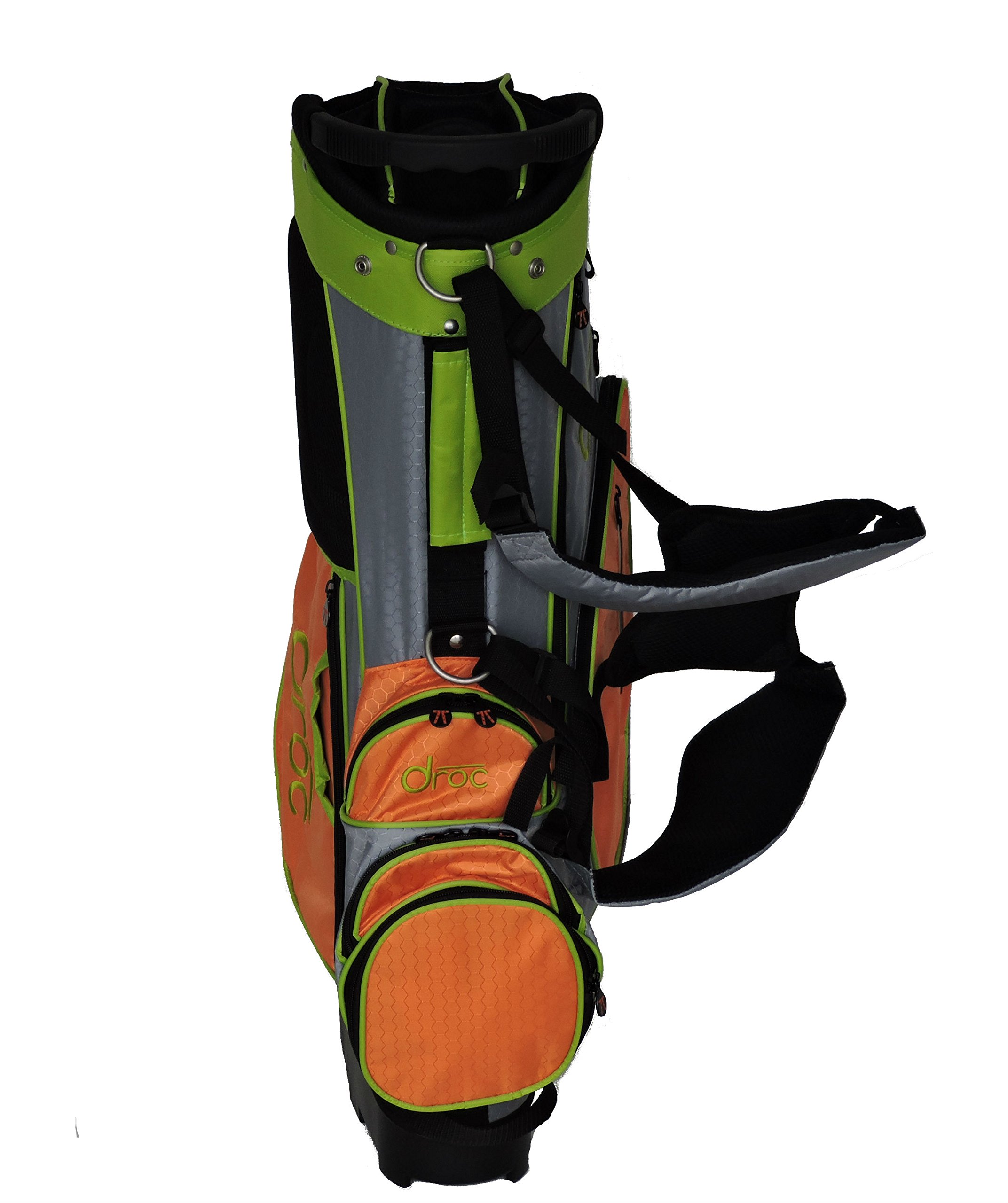 Droc - Dimond Boys Golf Stand Golf Bag Ages 10-13 (Orange_Lime, 30